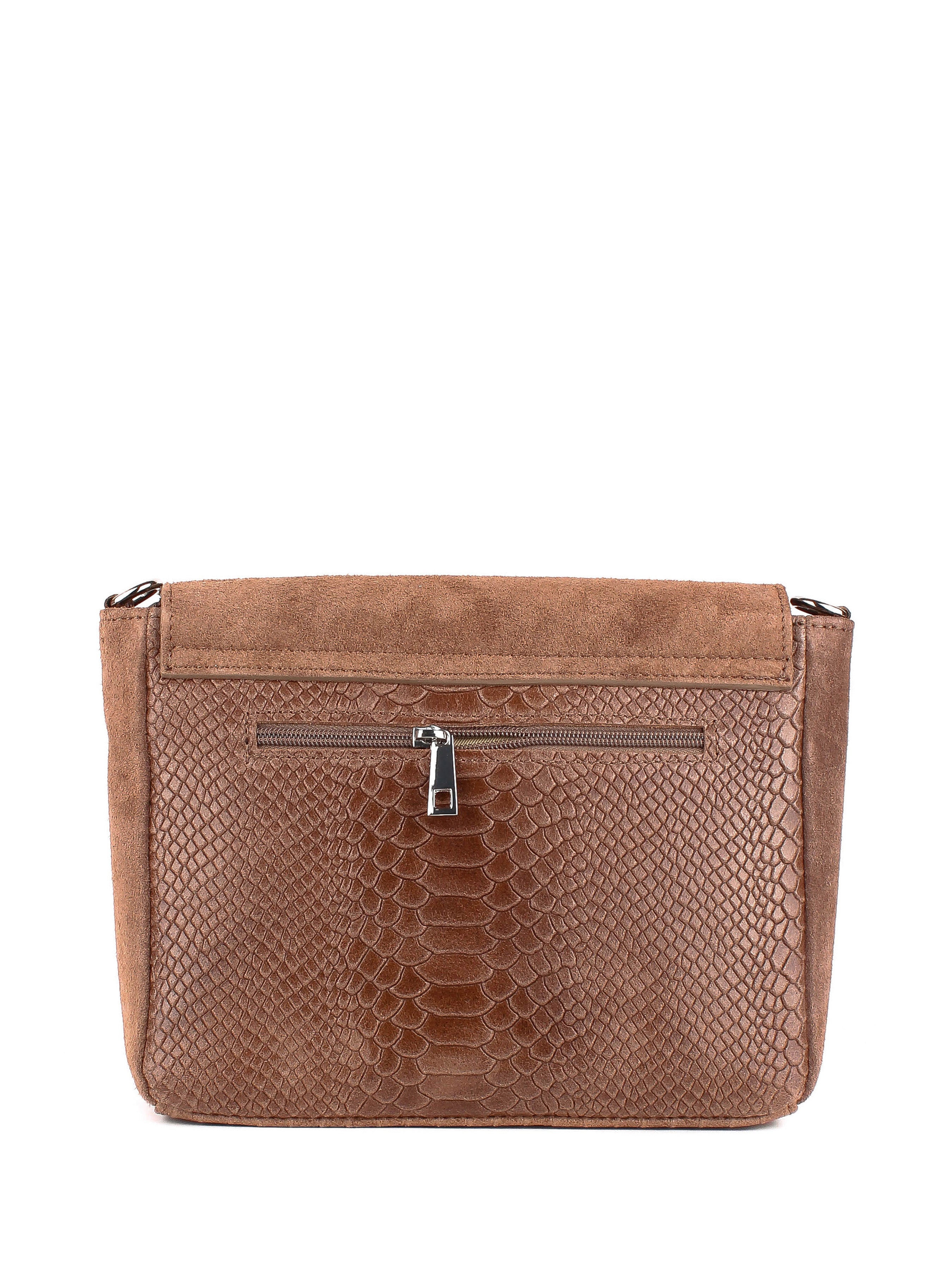 Bandolera de piel italiana Gris, Marrón 6255-104-48