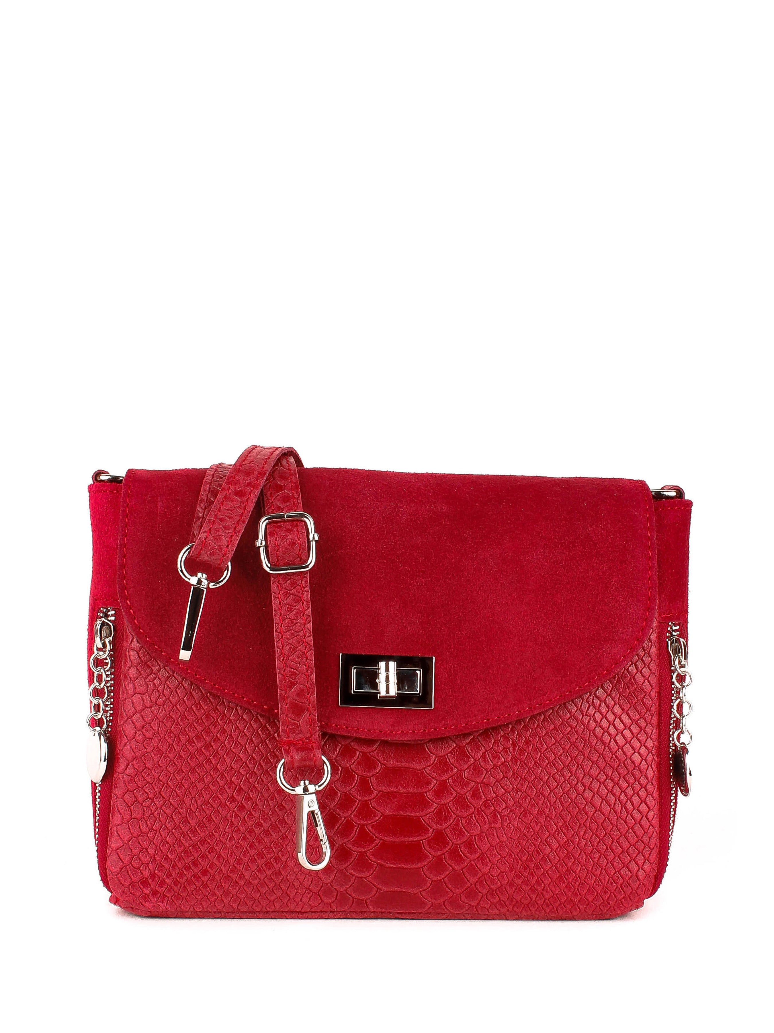 Bandolera de piel italiana Burgoña 6255-12-48