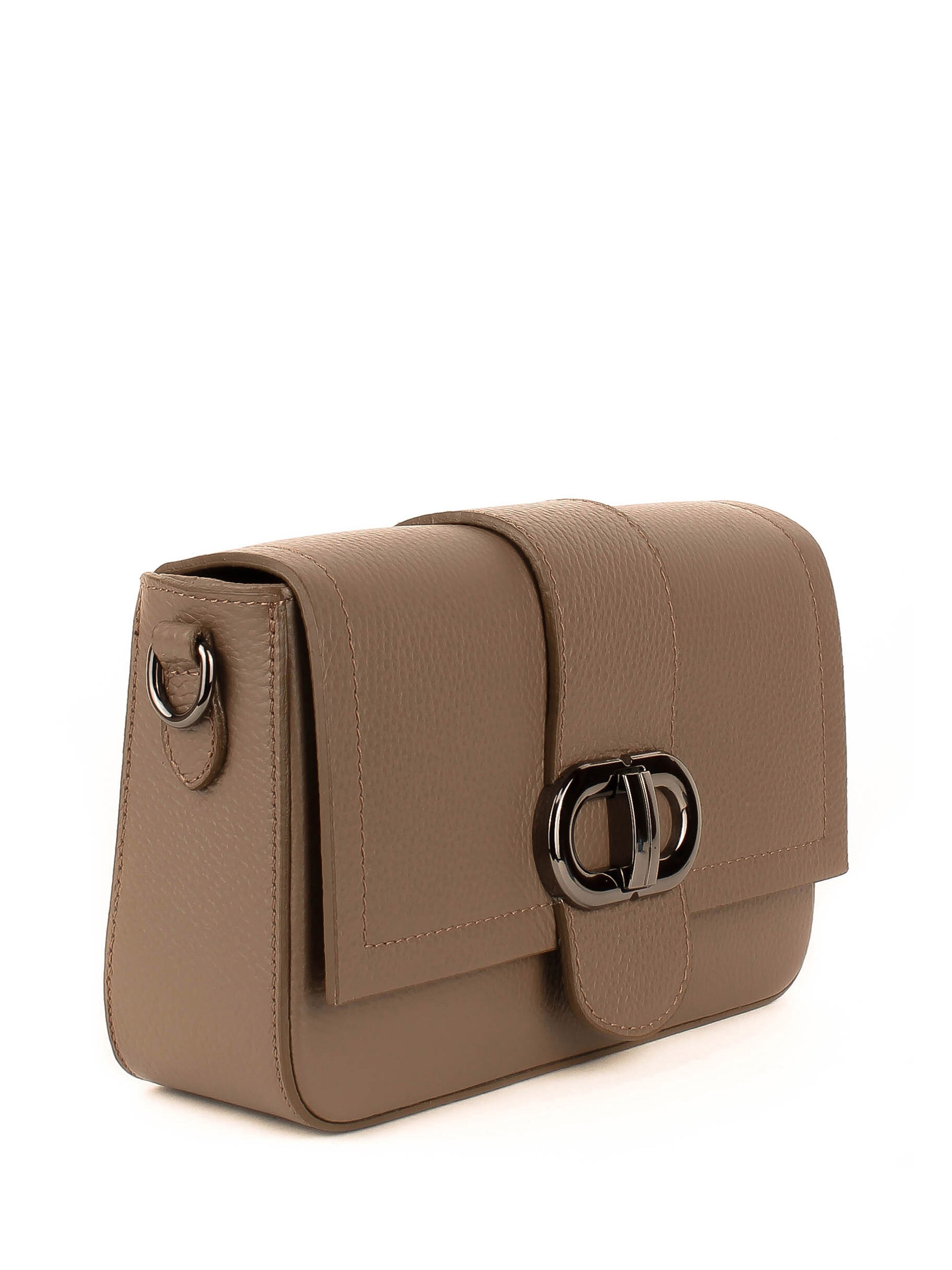 Bandolera de piel italiana Gris, Marrón 5833-104-32