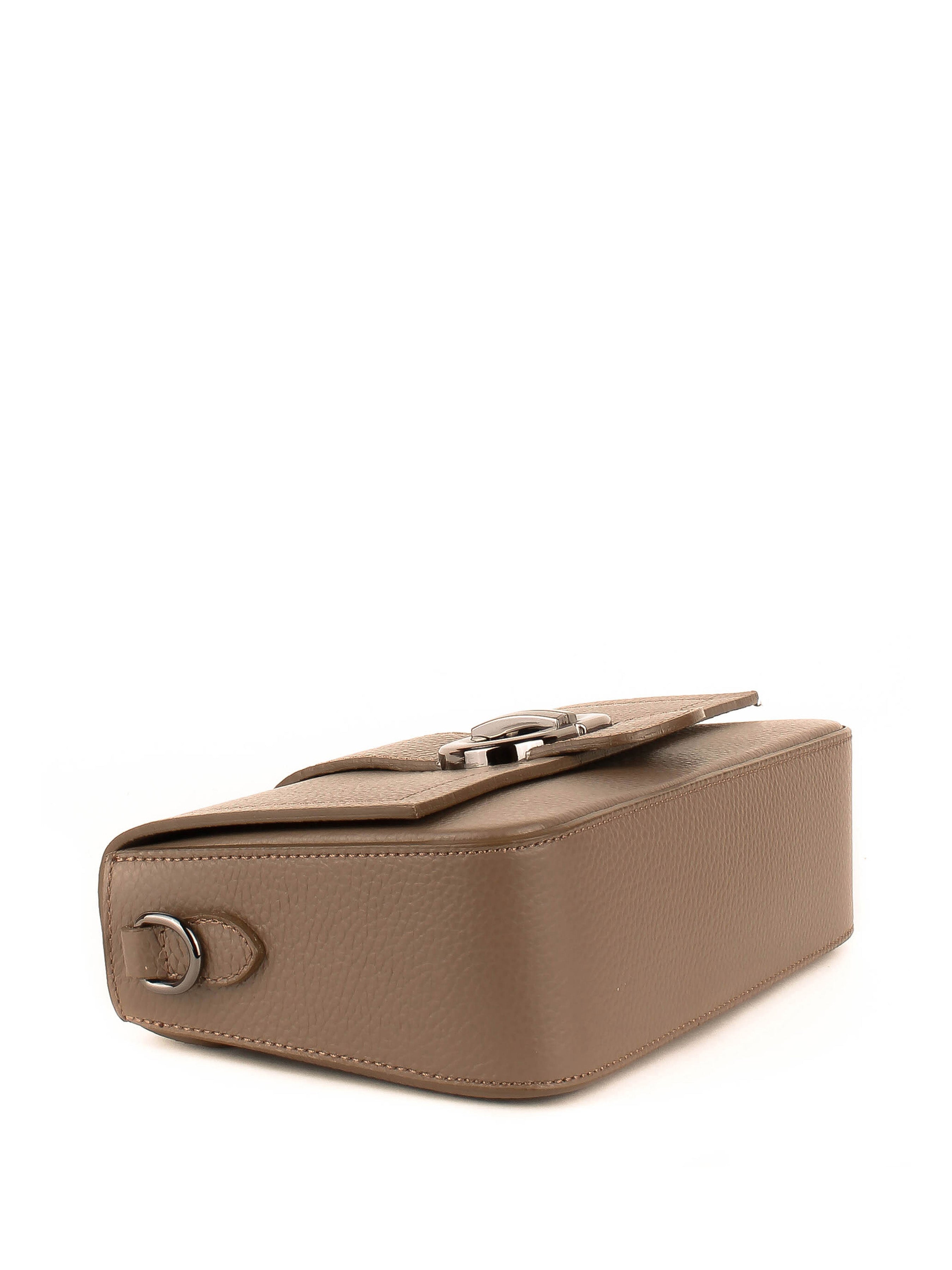 Bandolera de piel italiana Gris, Marrón 5833-104-32