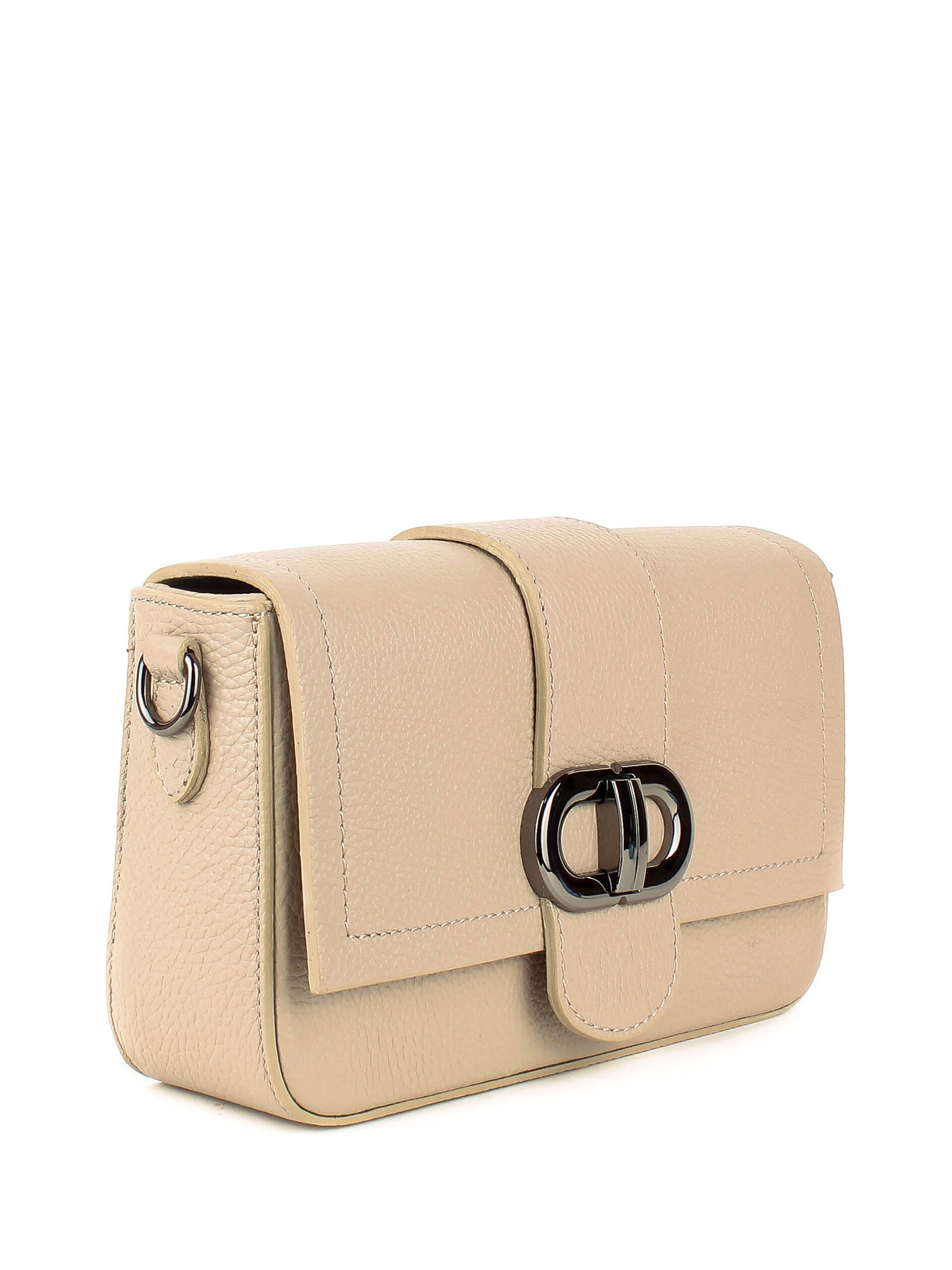 Bandolera de piel italiana Beige 5833-11-32