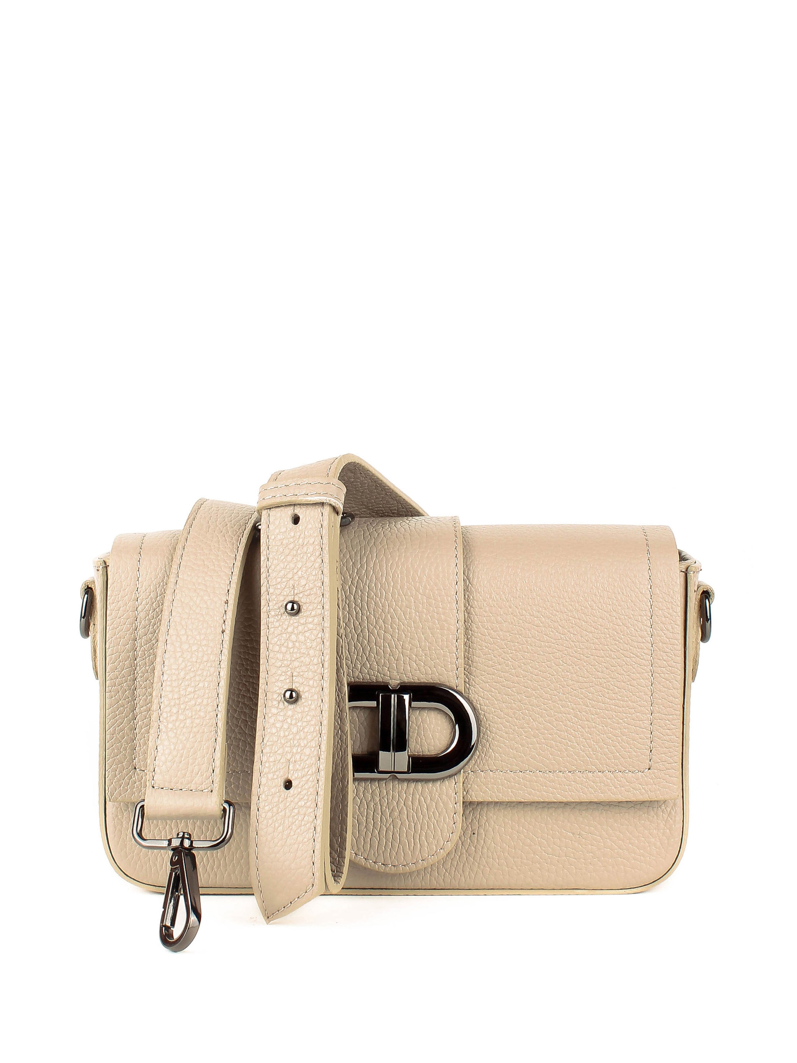 Bandolera de piel italiana Beige 5833-11-32