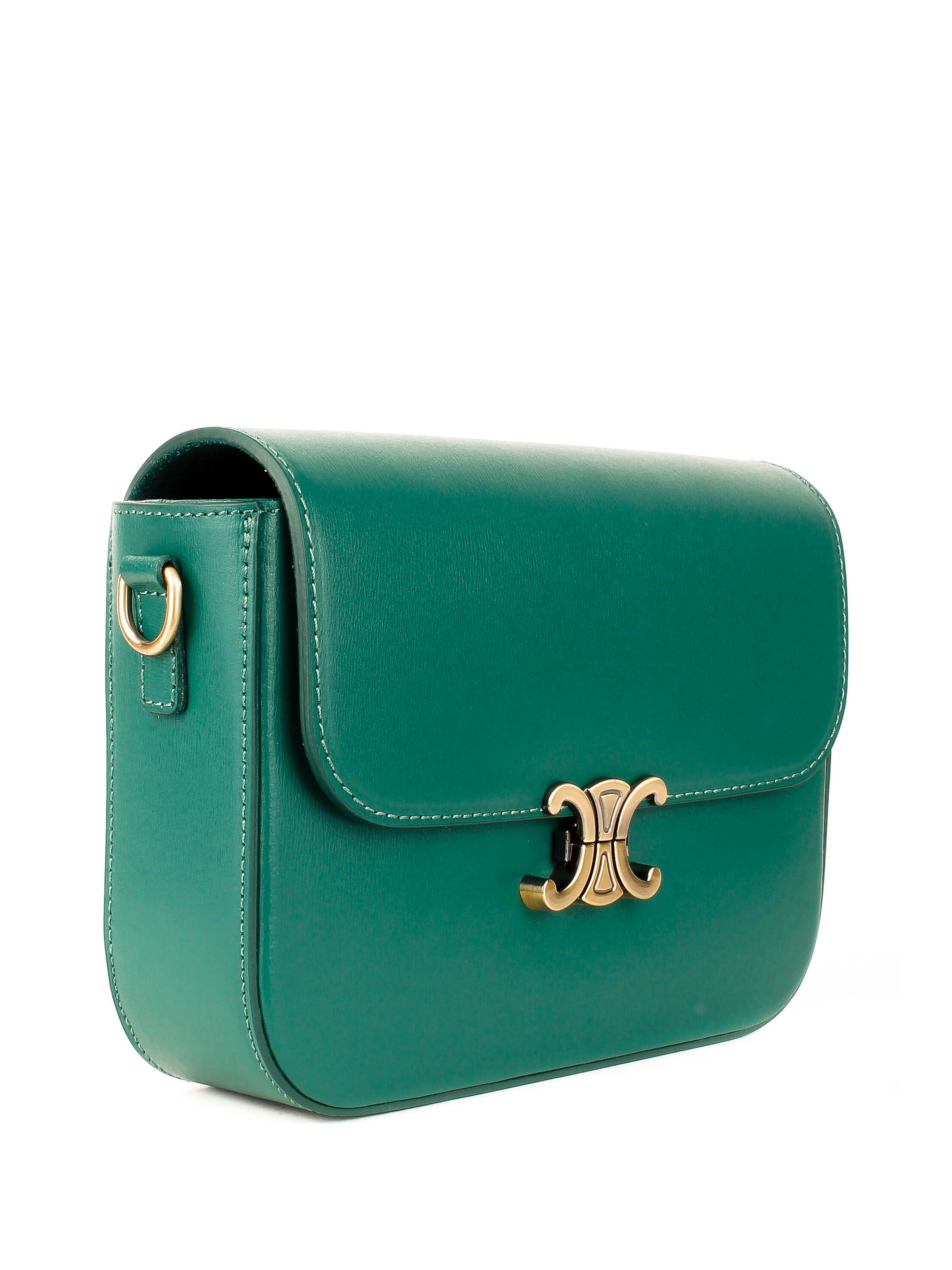 Bandolera de piel italiana Verde 4422-64-33