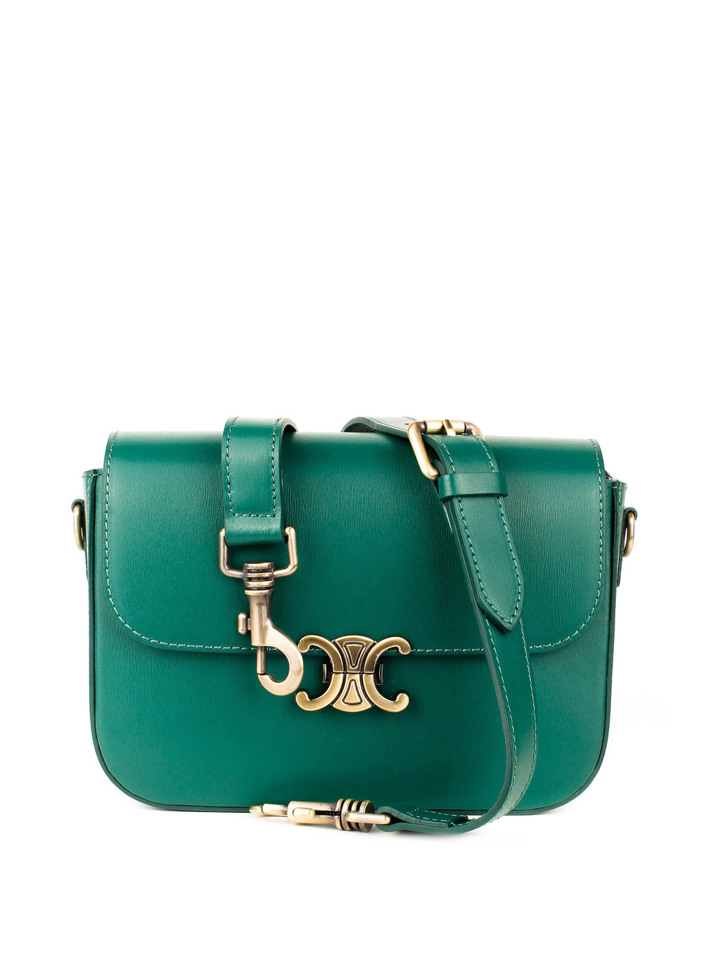 Bandolera de piel italiana Verde 4422-64-33