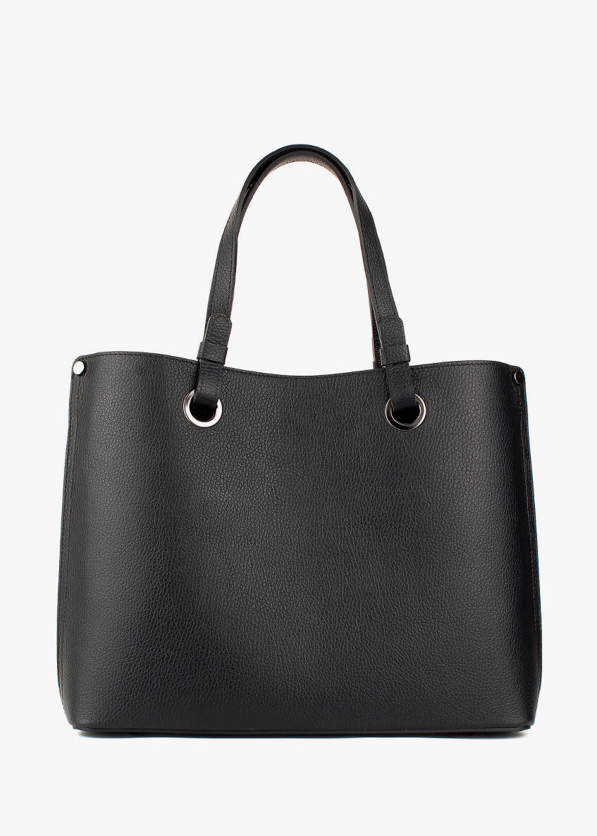 Bolso Tote de piel italiana Negro 7227-05-32