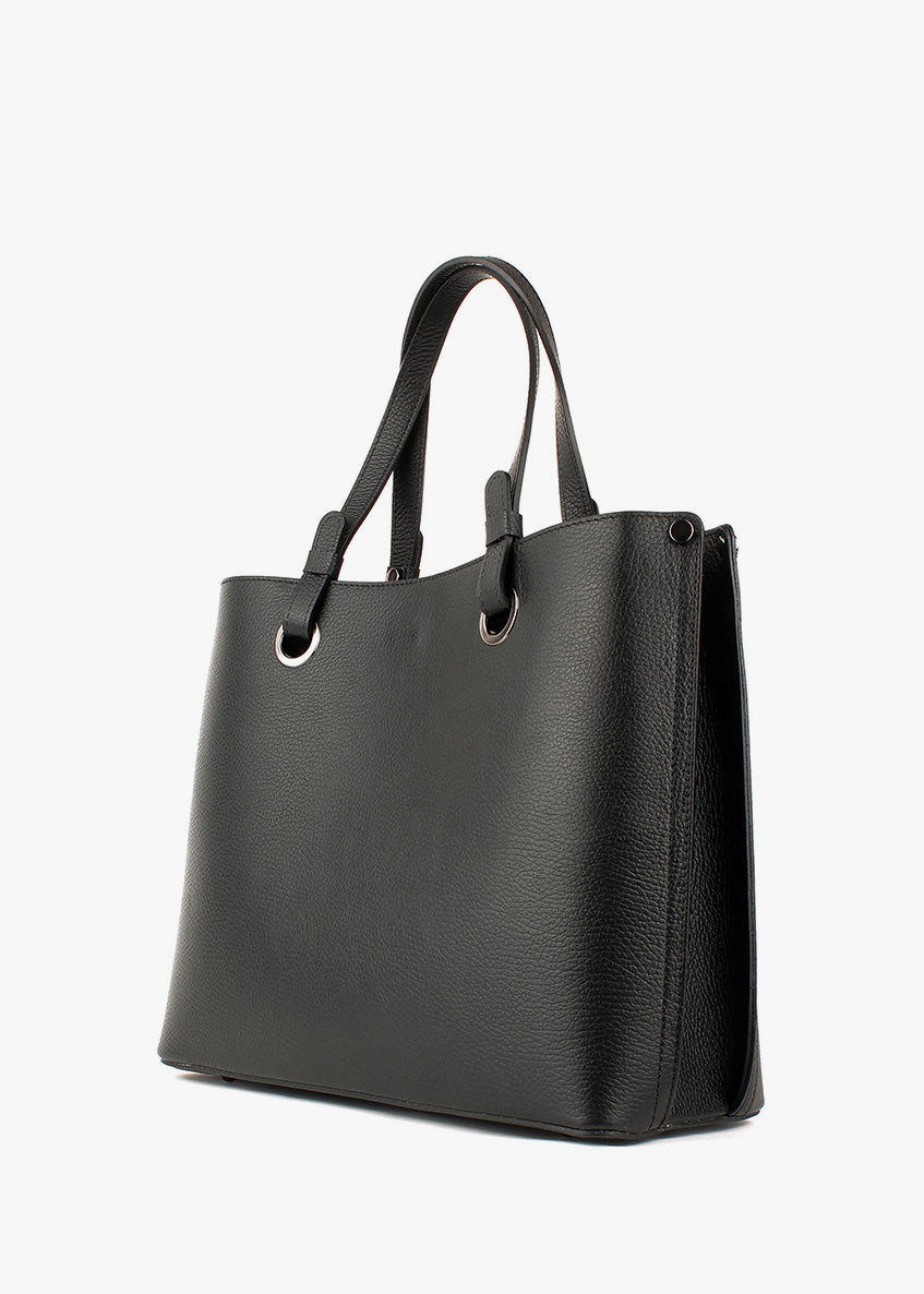 Bolso Tote de piel italiana Negro 7227-05-32