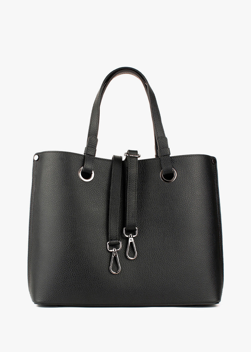Bolso Tote de piel italiana Negro 7227-05-32
