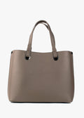Bolso Tote de piel italiana Gris, Marrón 7227-104-32