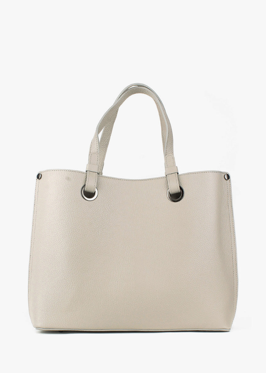Bolso Tote de piel italiana Beige 7227-11-32