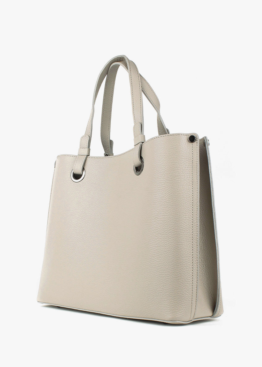 Bolso Tote de piel italiana Beige 7227-11-32