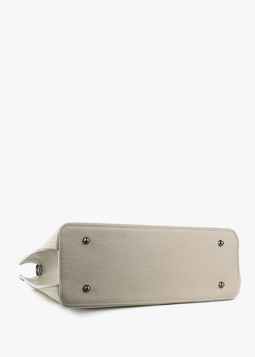 Bolso Tote de piel italiana Beige 7227-11-32