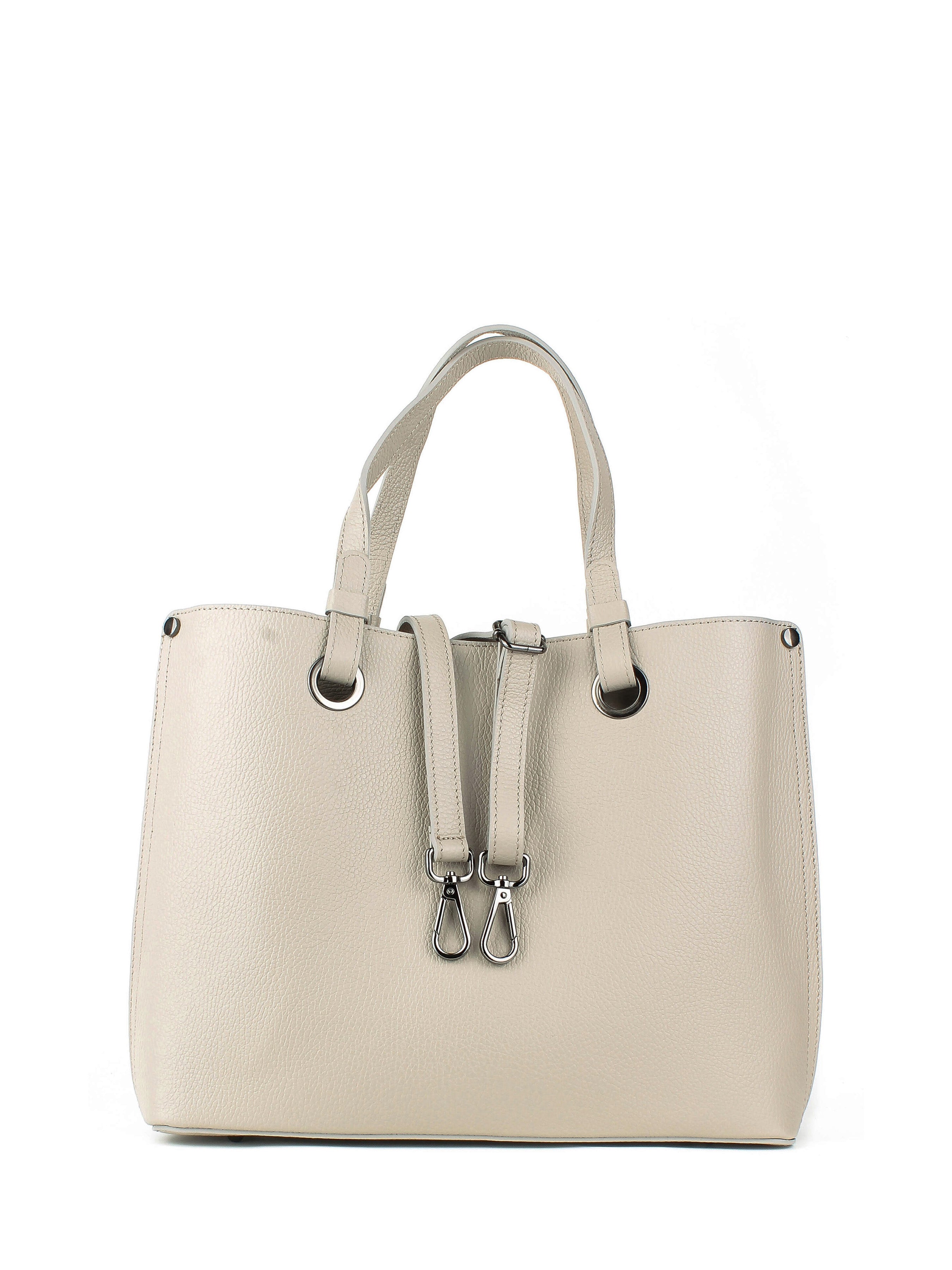 Bolso Tote de piel italiana Beige 7227-11-32