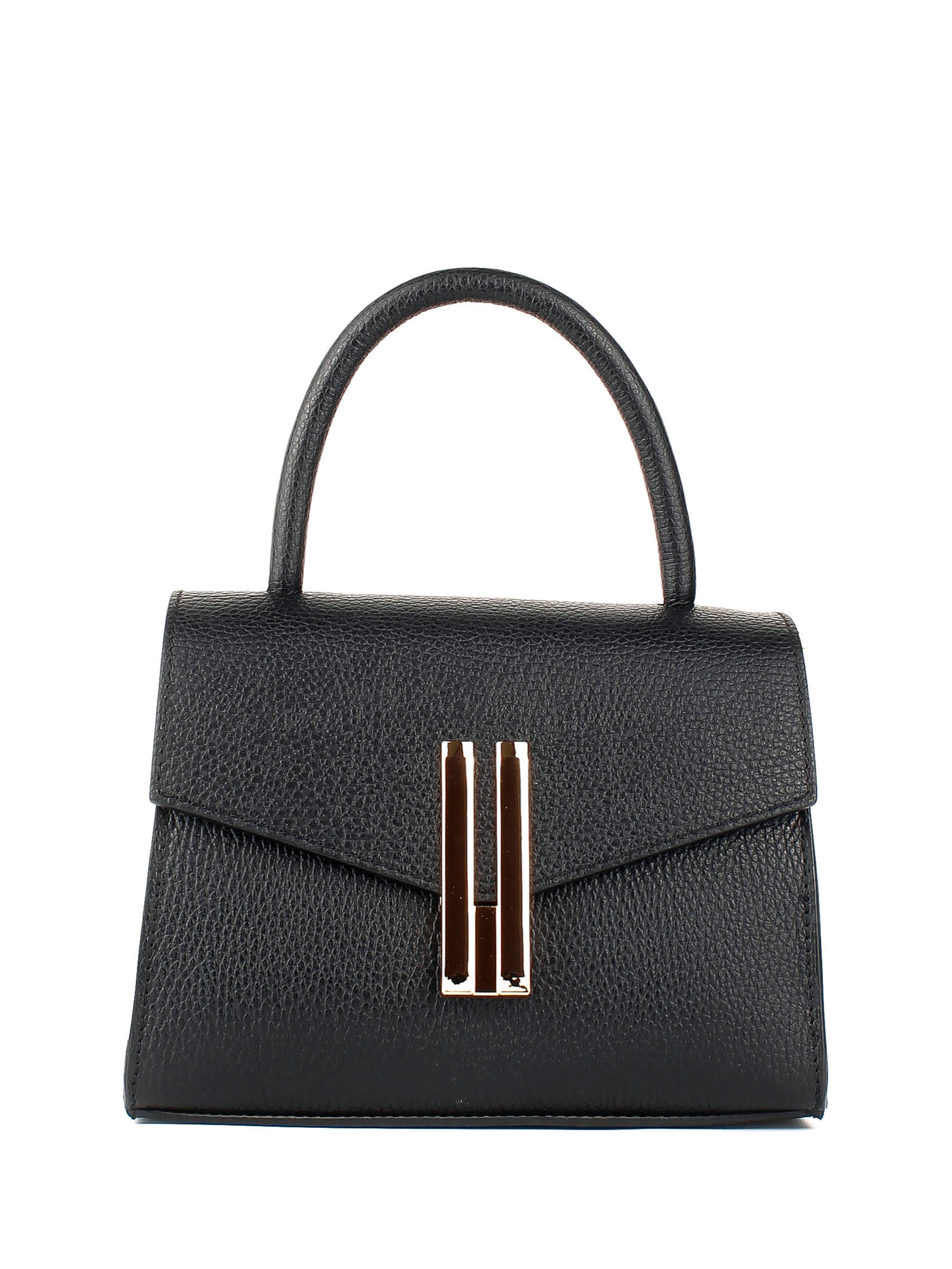 Bolso de mano de piel italiana Negro 9025-05-32