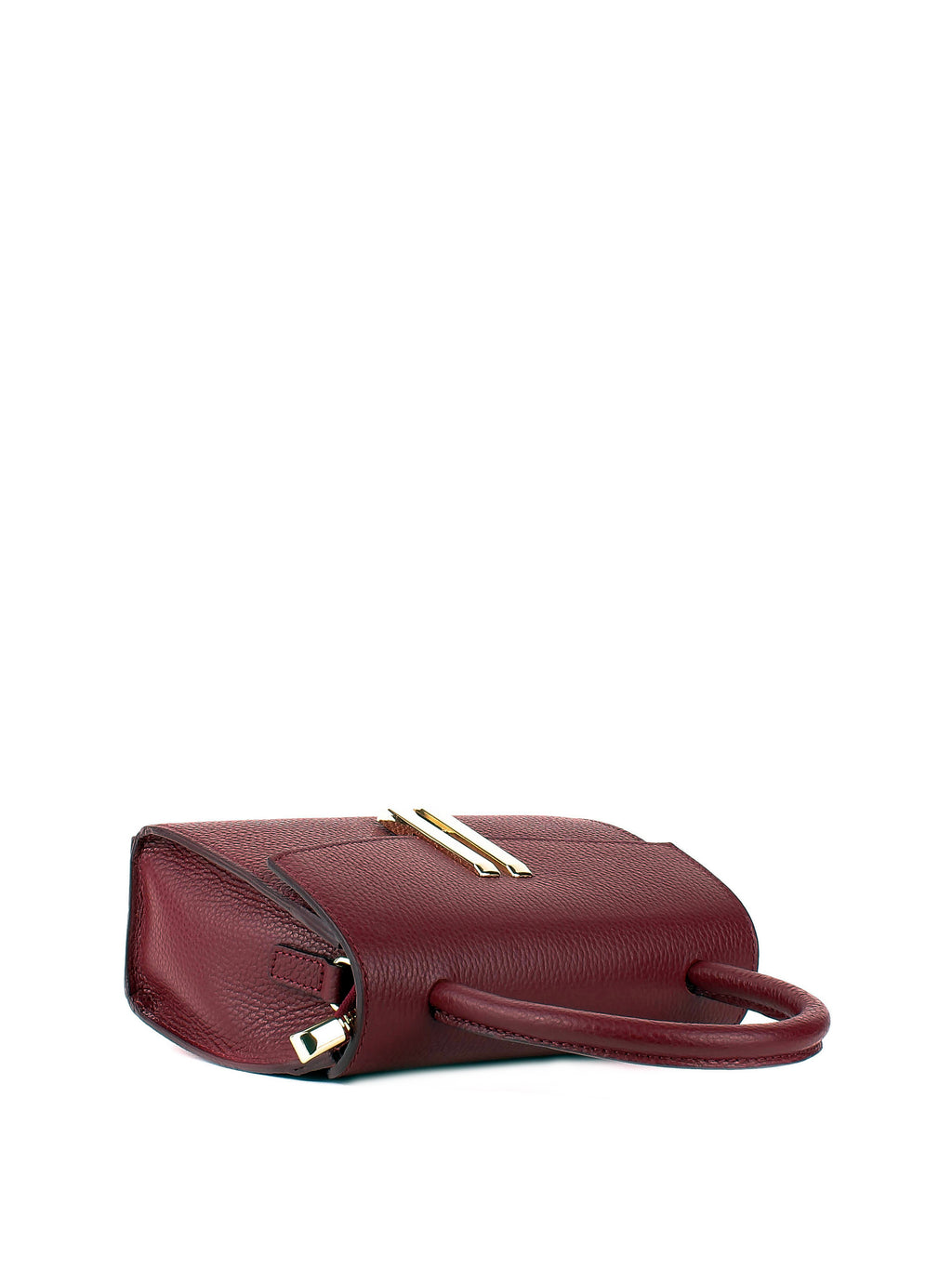 Bolso de mano de piel italiana Burgoña 9025-12-32