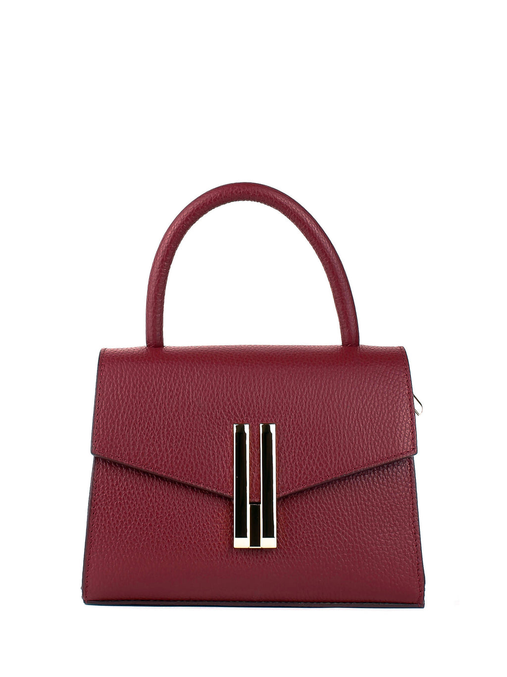 Bolso de mano de piel italiana Burgoña 9025-12-32