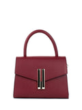 Bolso de mano de piel italiana Burgoña 9025-12-32