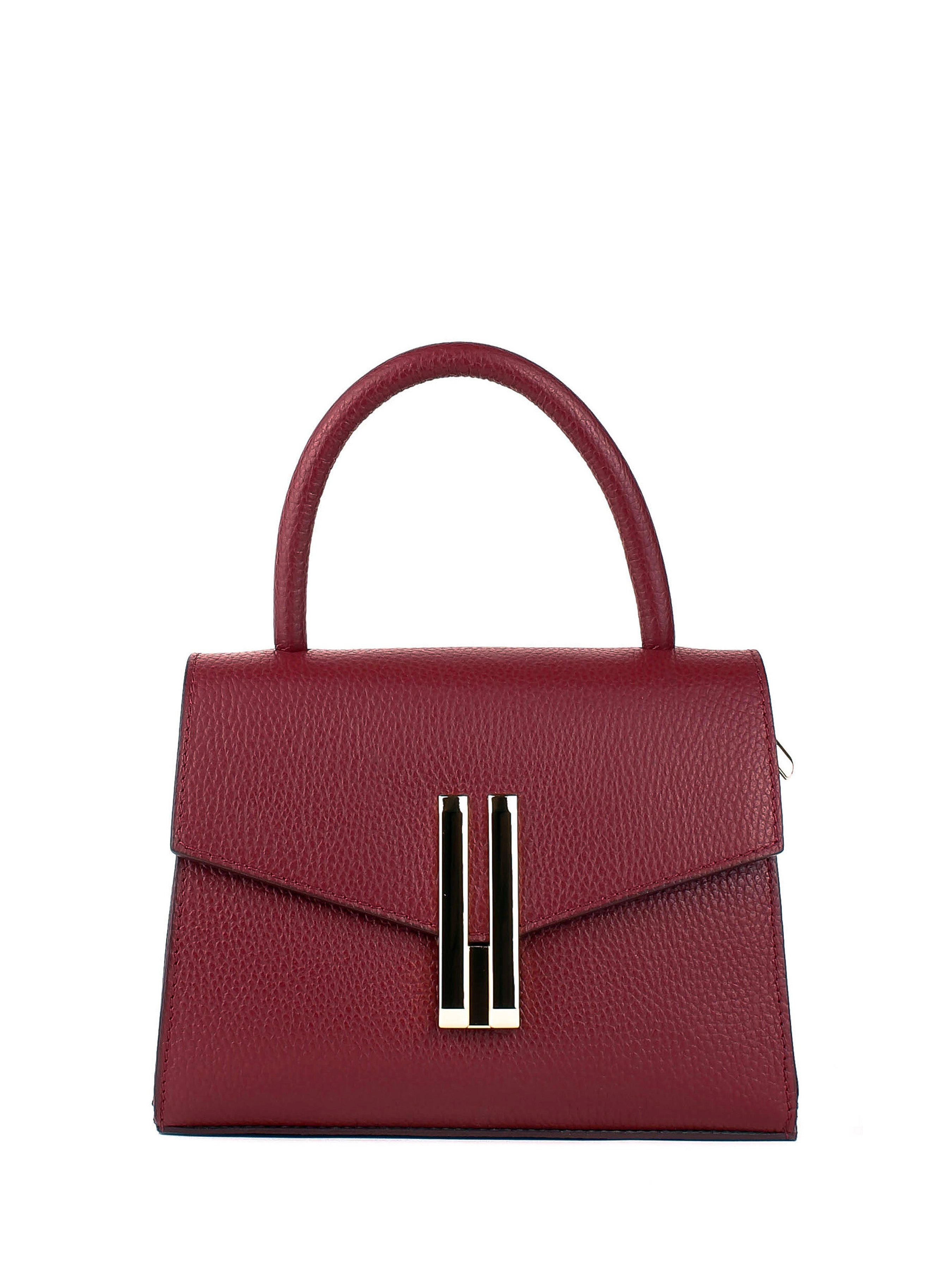 Bolso de mano de piel italiana Burgoña 9025-12-32