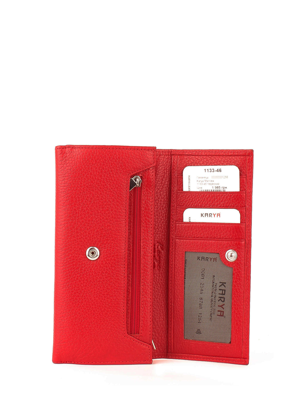 Cartera de piel italiana Rojo 1133-46