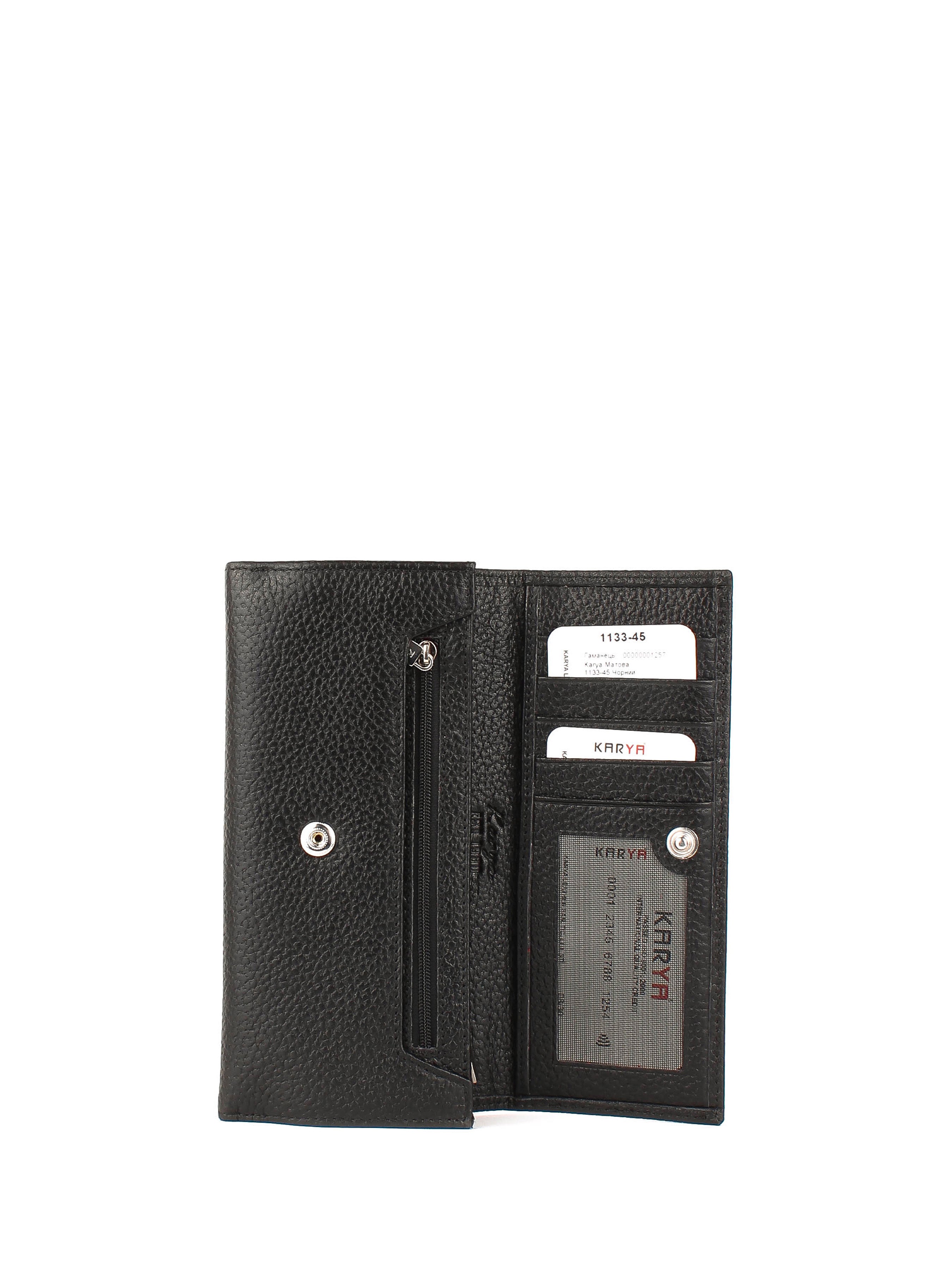 Cartera de piel italiana Negro 1133-45