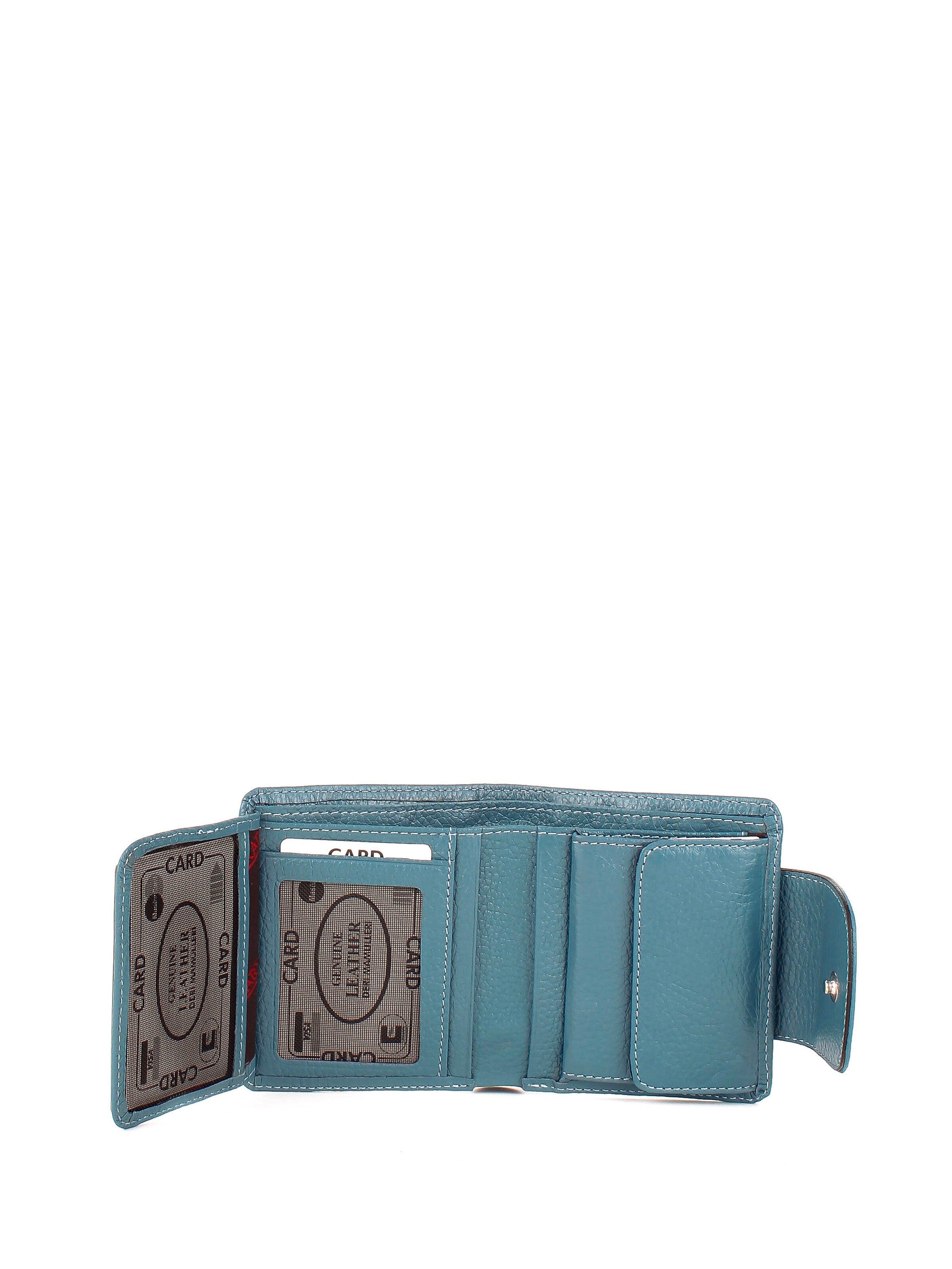 Cartera de piel italiana Темно блакитний 1052-093