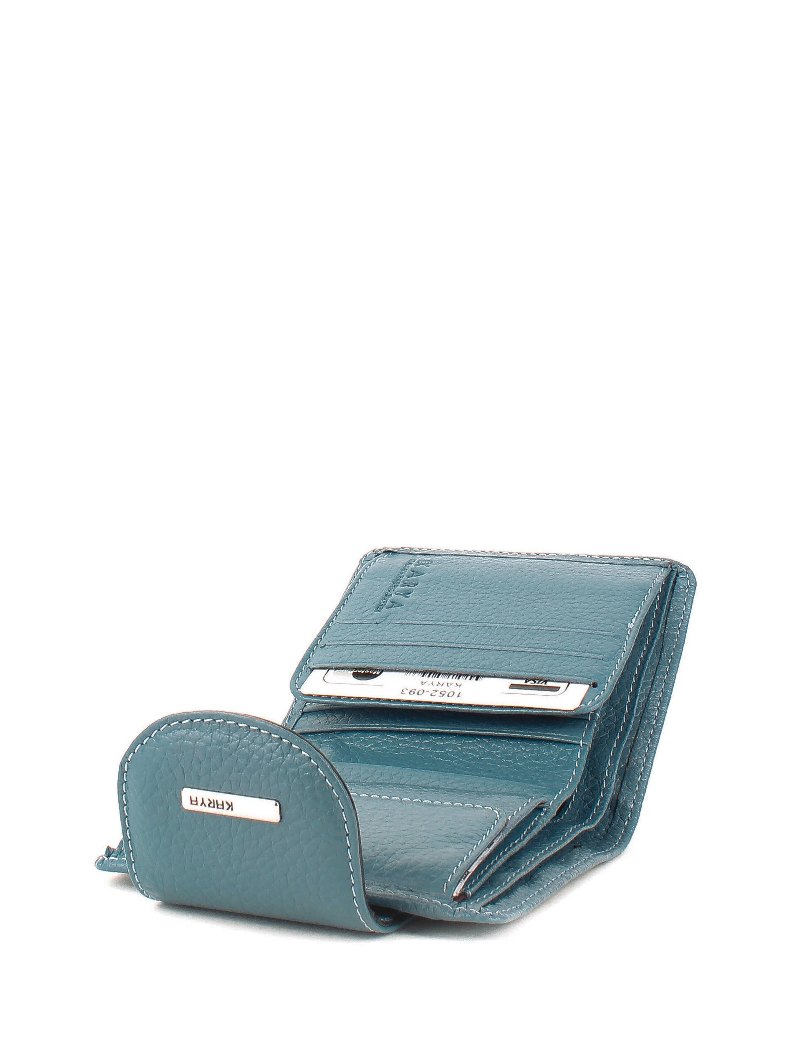 Cartera de piel italiana Темно блакитний 1052-093