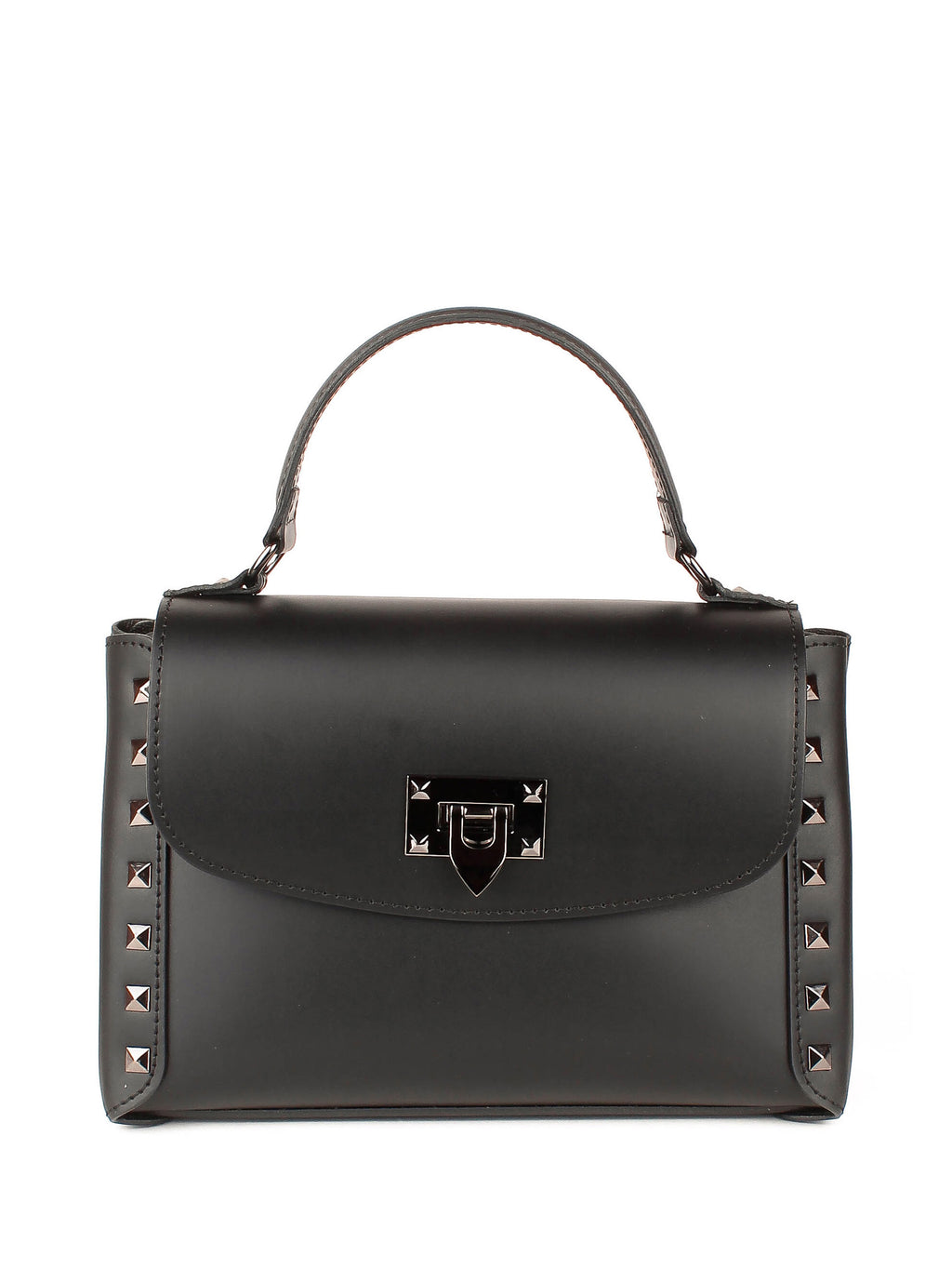 Bolso de mano de piel italiana Negro 1291-05-31