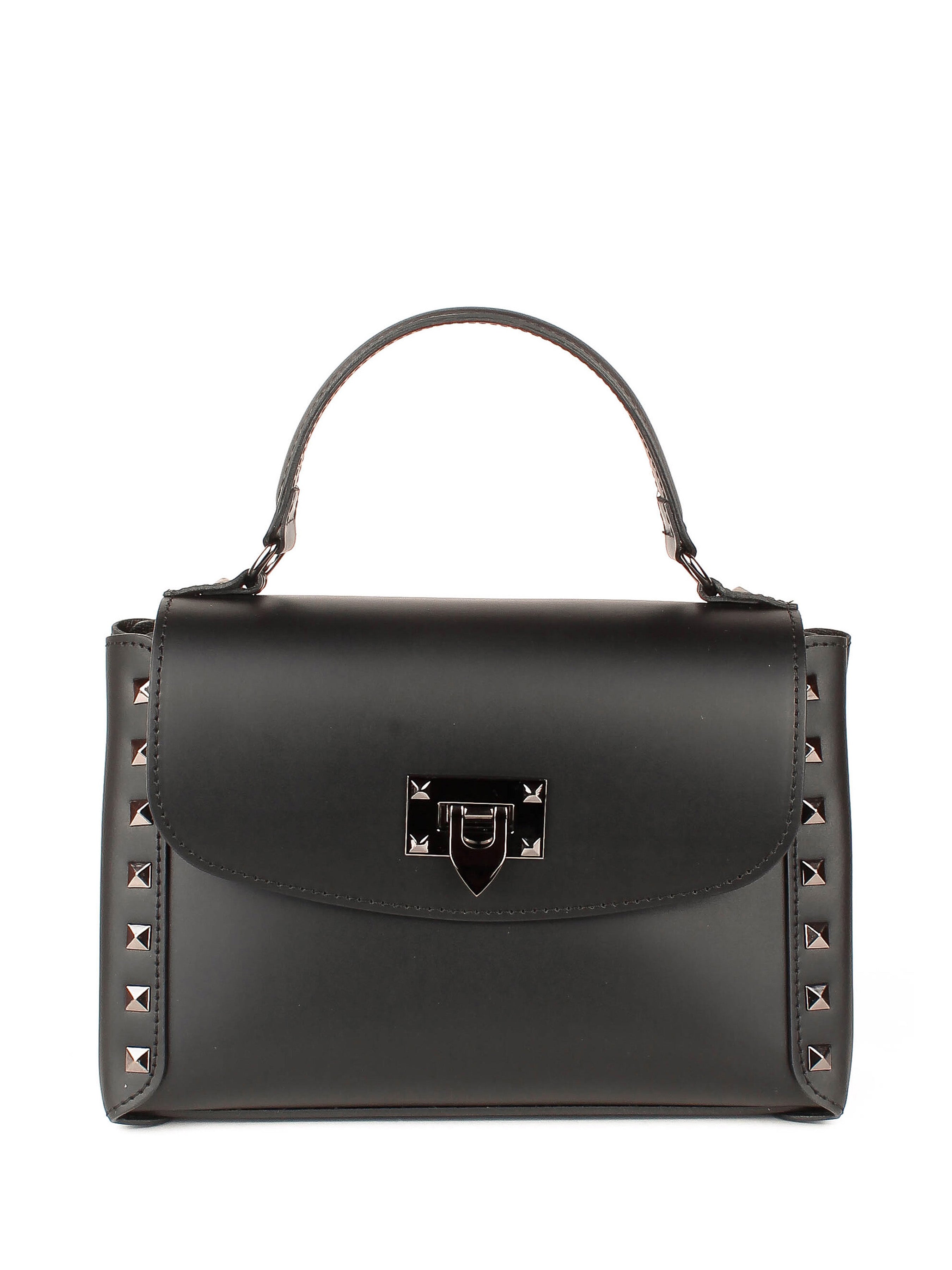 Bolso de mano de piel italiana Negro 1291-05-31