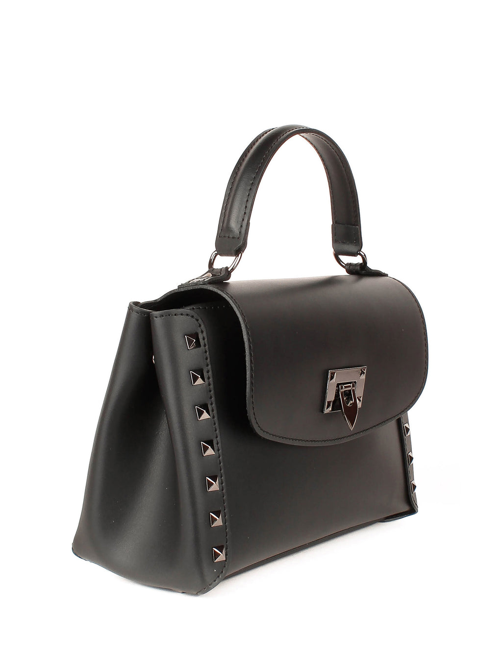 Bolso de mano de piel italiana Negro 1291-05-31