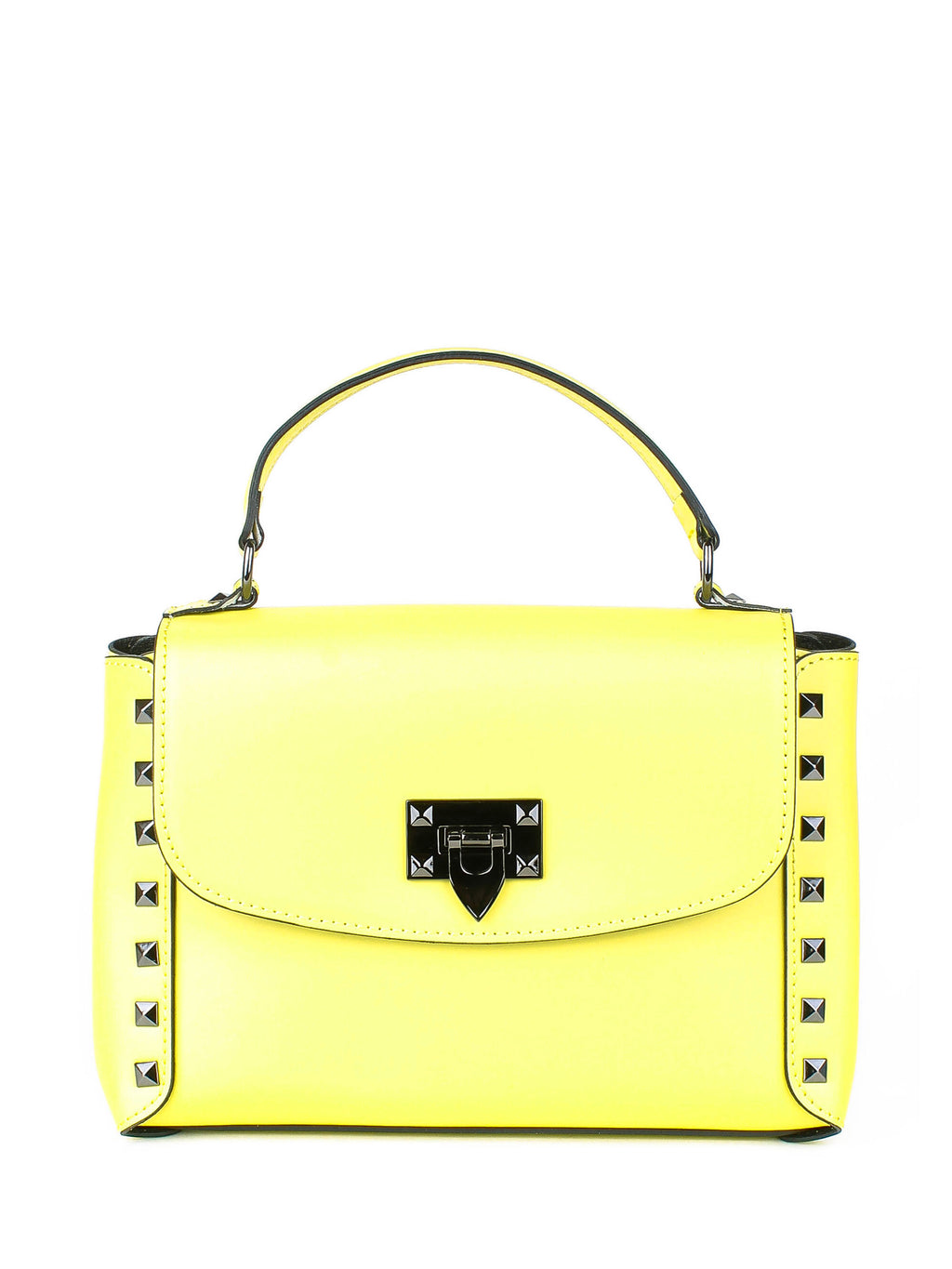 Bolso de mano de piel italiana Amarillo 1291-15-31