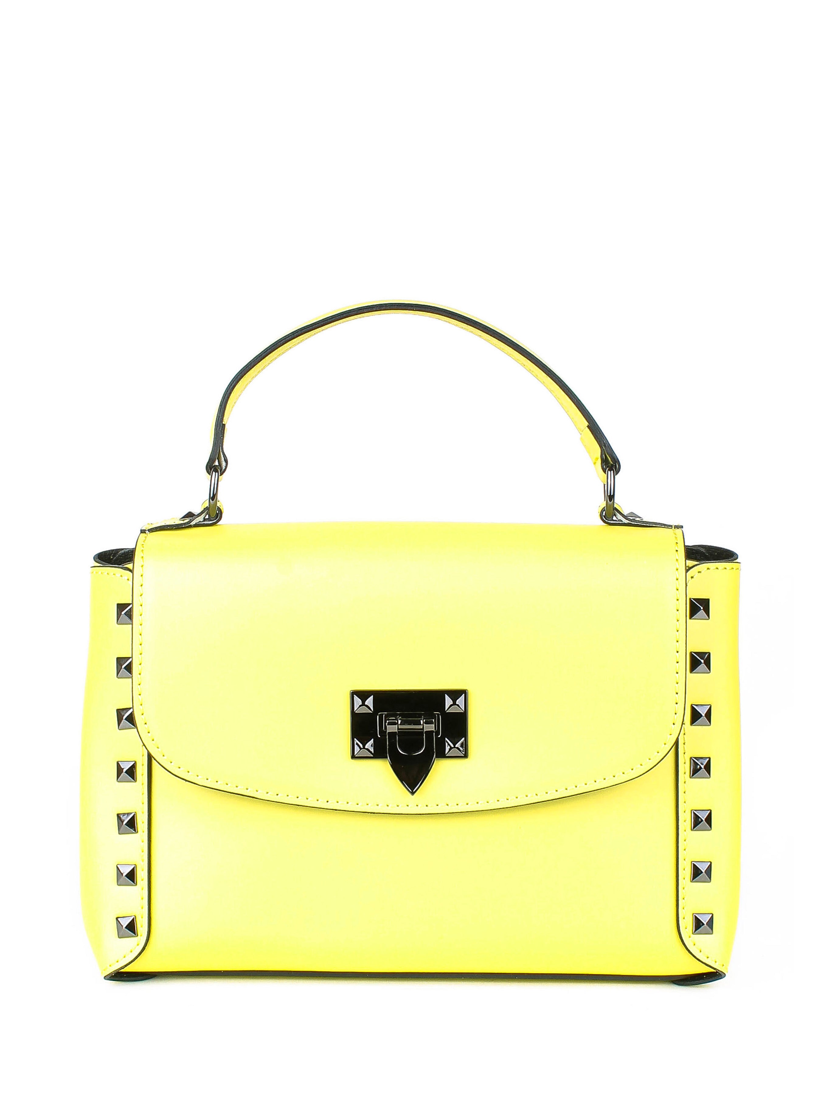 Bolso de mano de piel italiana Amarillo 1291-15-31