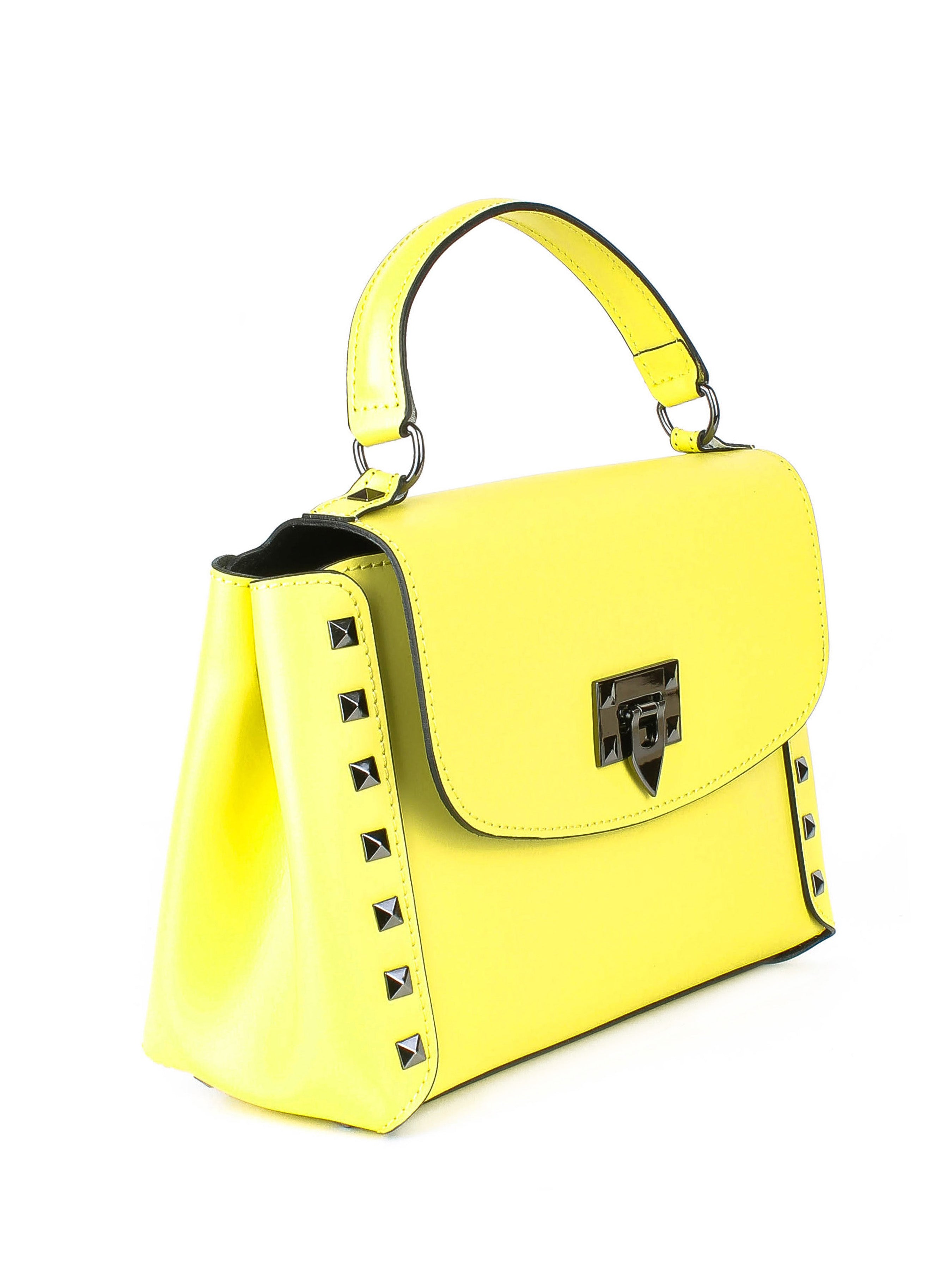 Bolso de mano de piel italiana Amarillo 1291-15-31