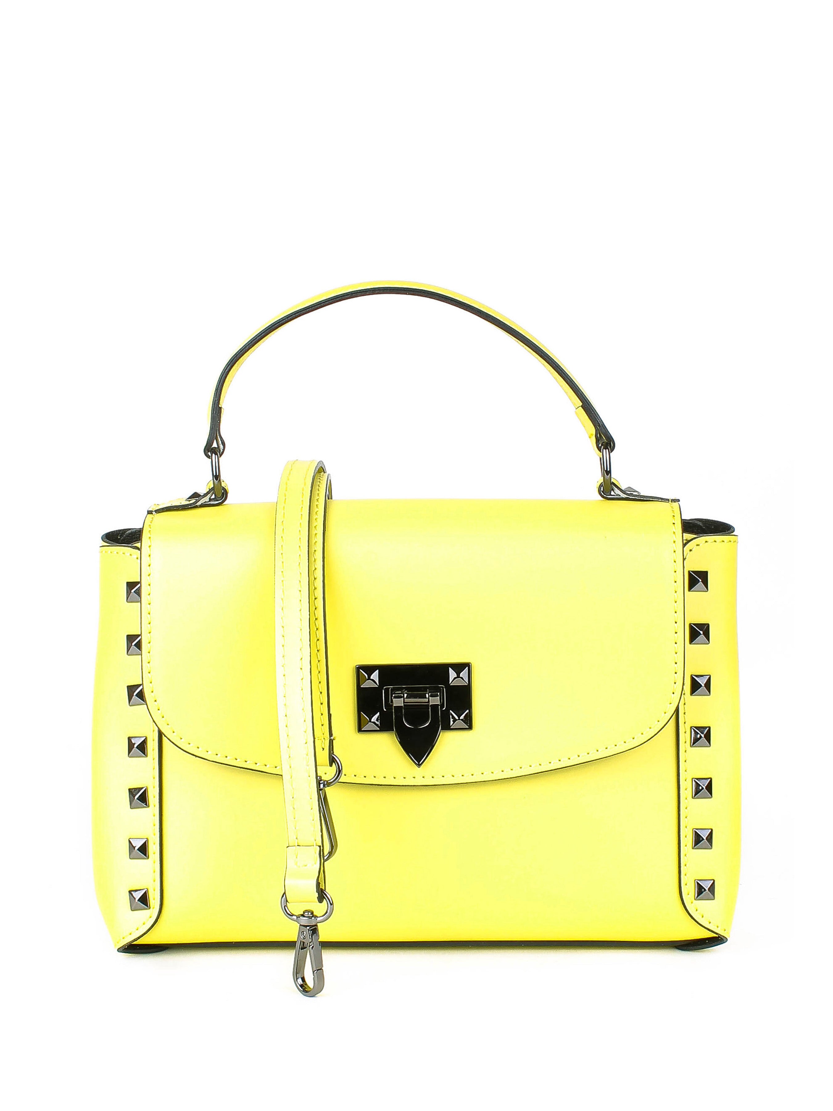 Bolso de mano de piel italiana Amarillo 1291-15-31