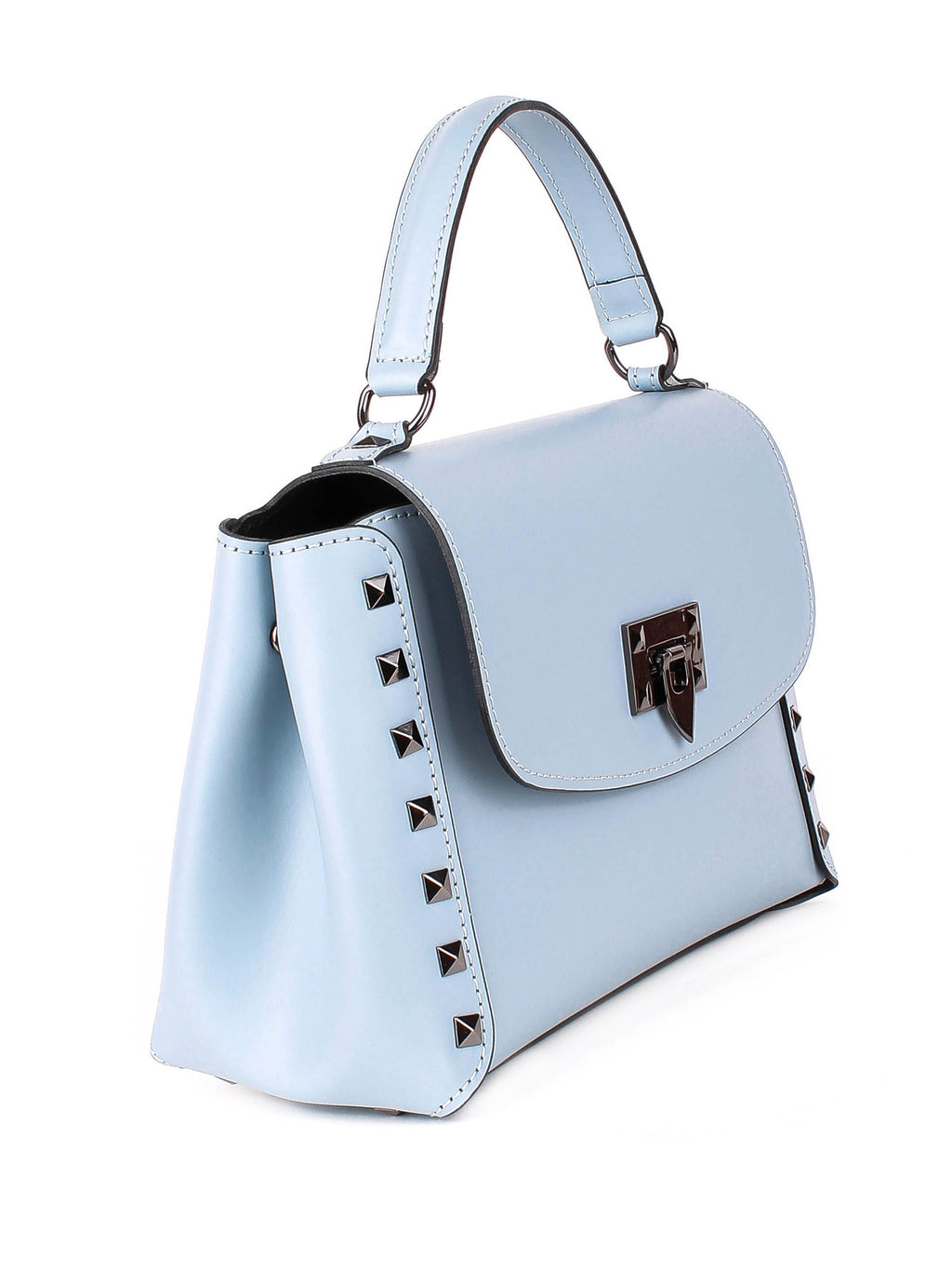 Bolso de mano de piel italiana Блакитний 1291-17-31