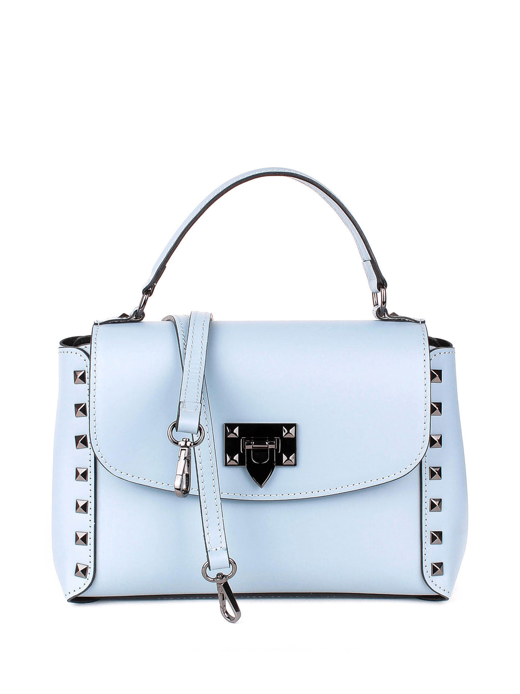 Bolso de mano de piel italiana Блакитний 1291-17-31