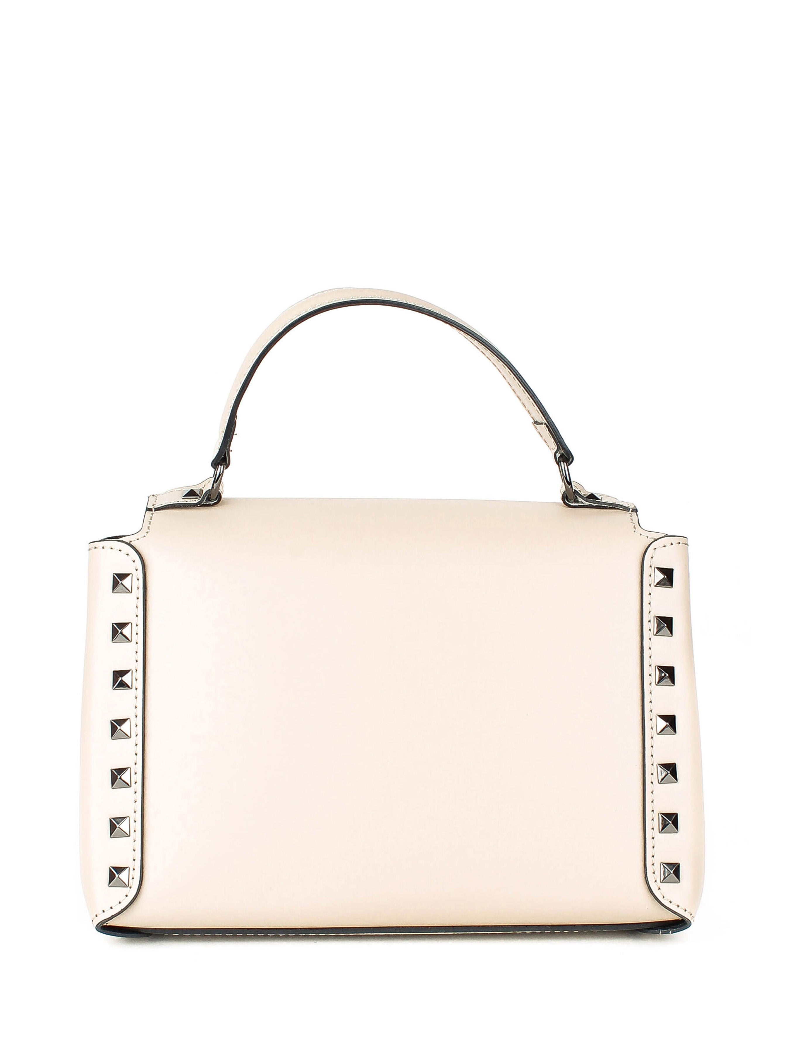 Bolso de mano de piel italiana Beige 1291-11-31