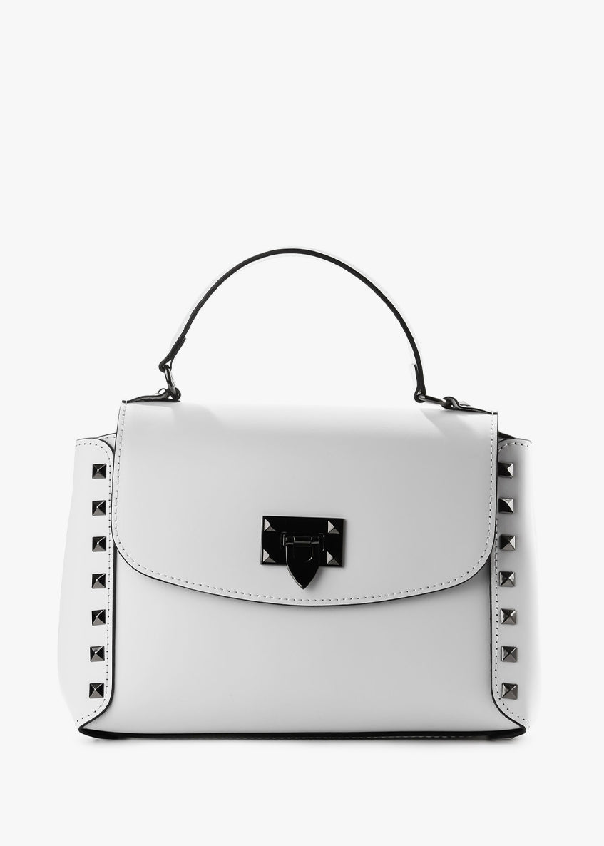 Bolso de mano de piel italiana Blanco 1291-16-31