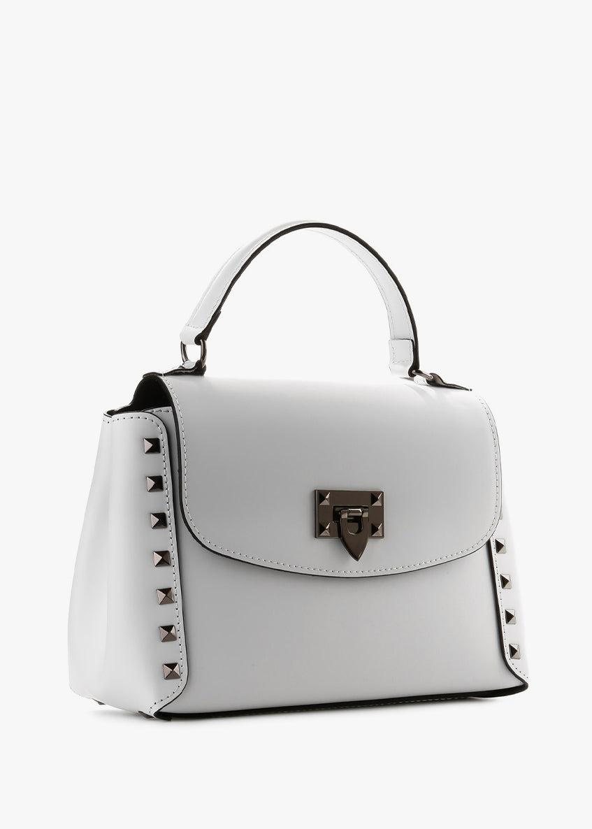 Bolso de mano de piel italiana Blanco 1291-16-31