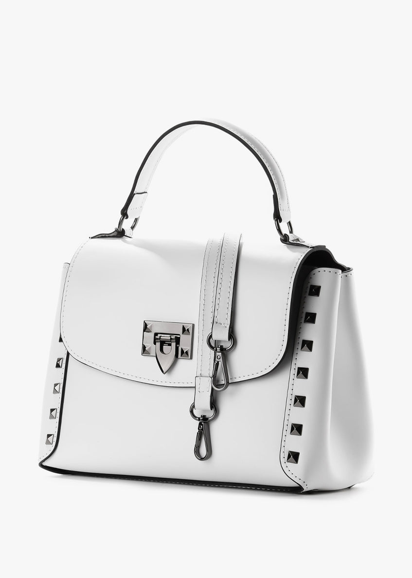 Bolso de mano de piel italiana Blanco 1291-16-31