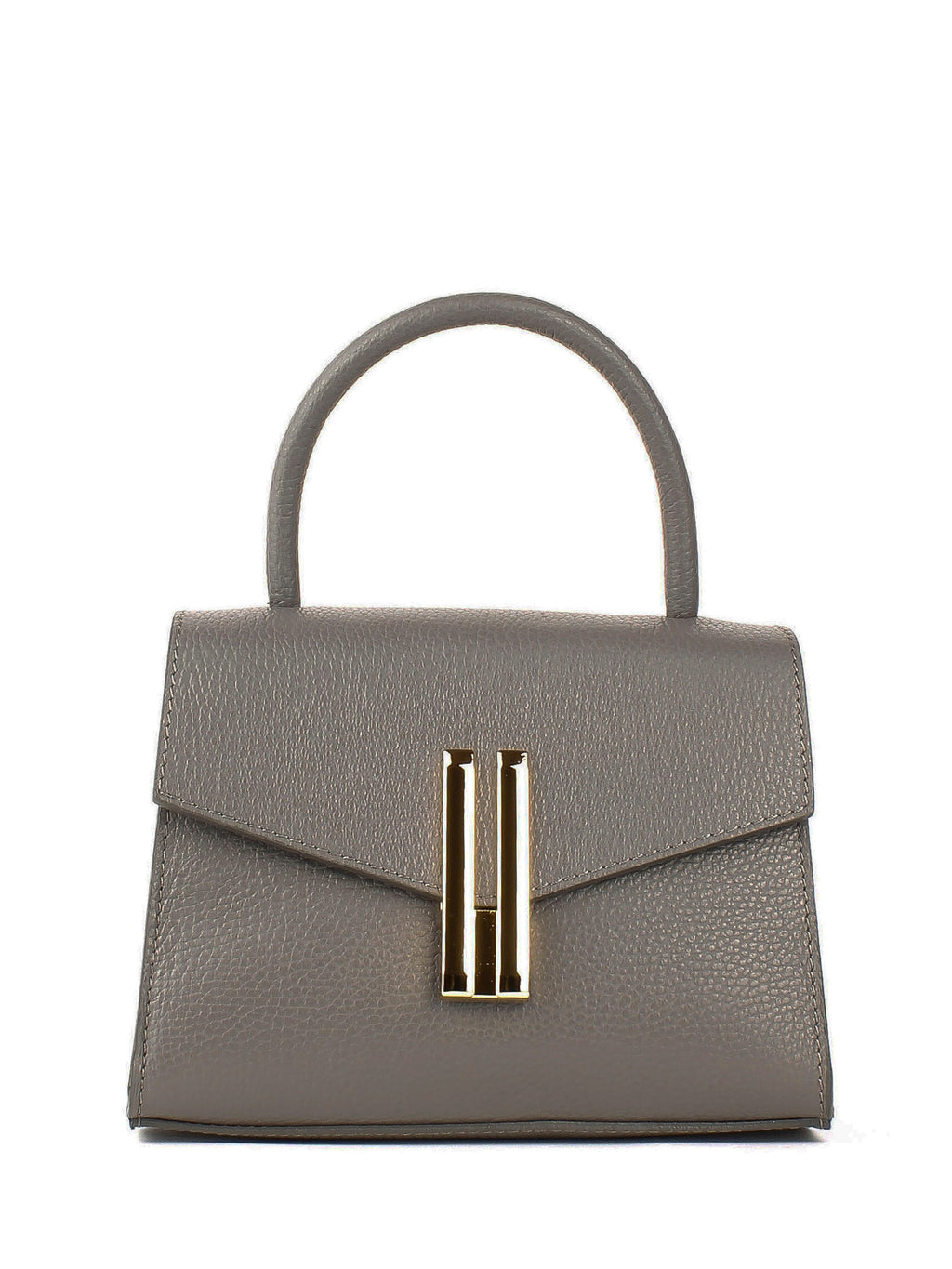 Bolso de mano de piel italiana Gris, Beige 9025-98-32