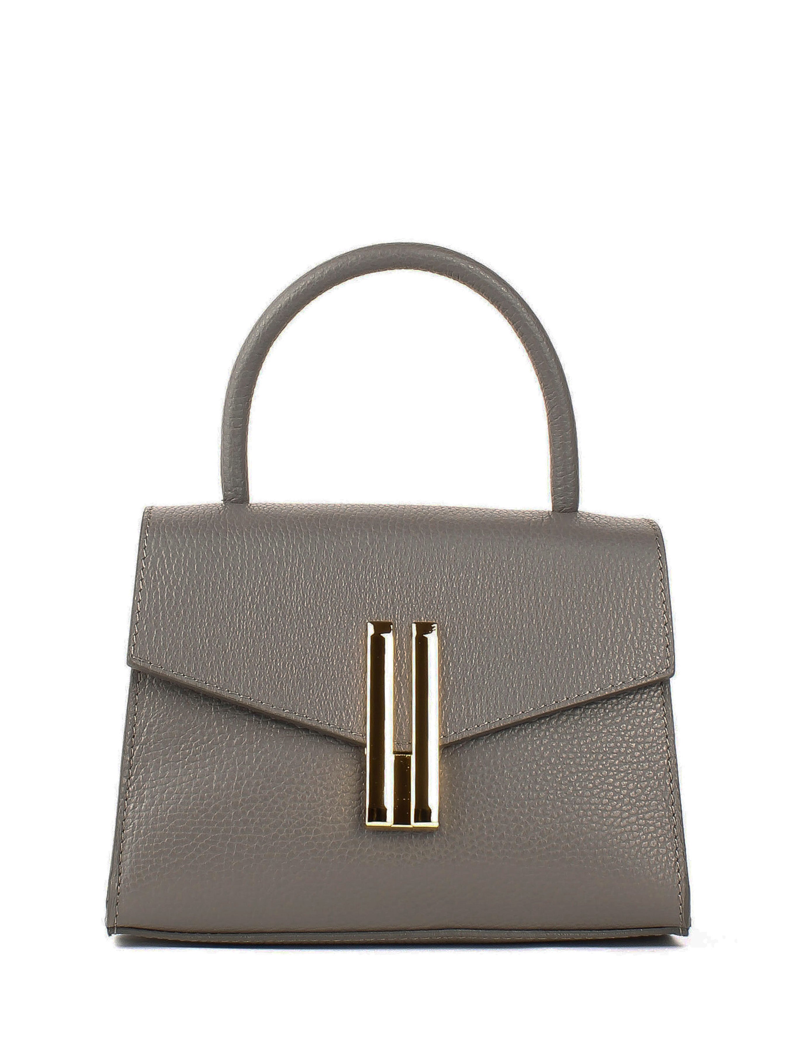 Bolso de mano de piel italiana Gris, Beige 9025-98-32