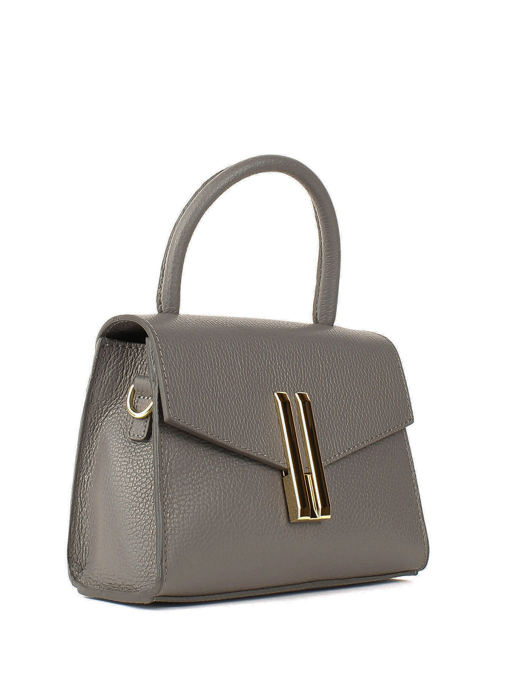 Bolso de mano de piel italiana Gris, Beige 9025-98-32