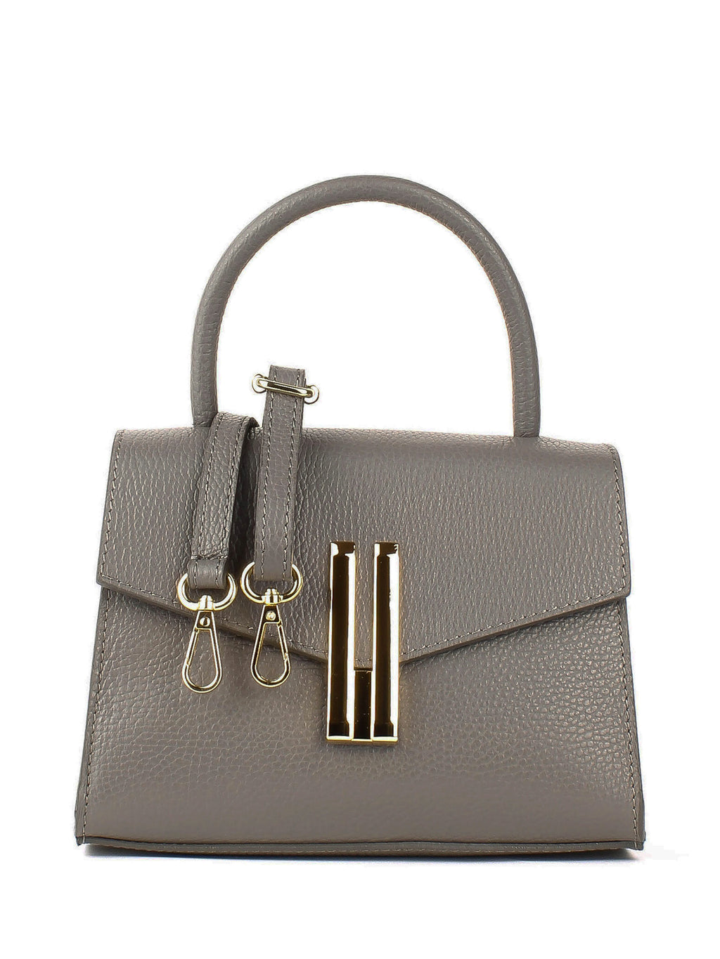 Bolso de mano de piel italiana Gris, Beige 9025-98-32