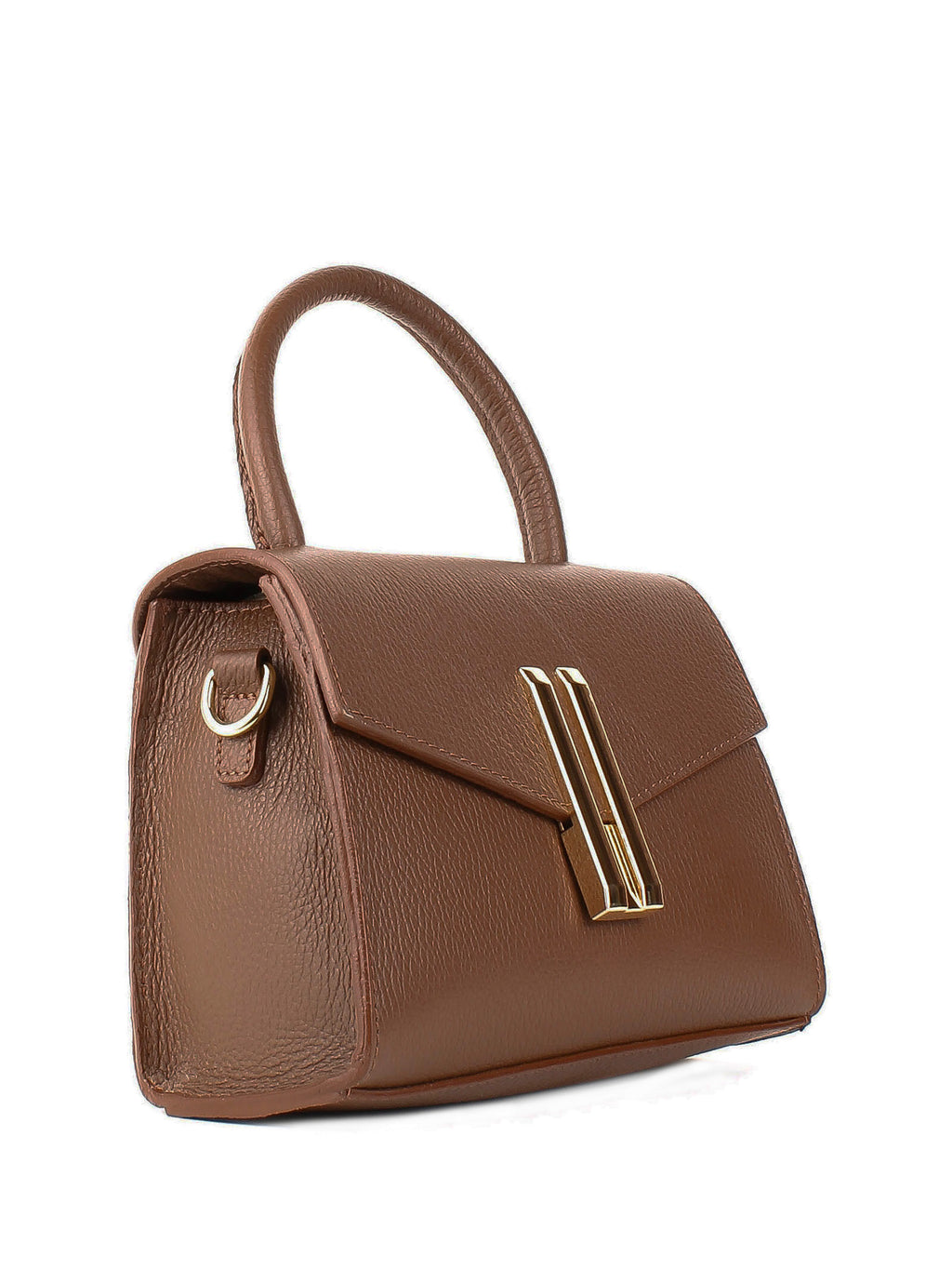 Bolso de mano de piel italiana Marrón 9025-06-32