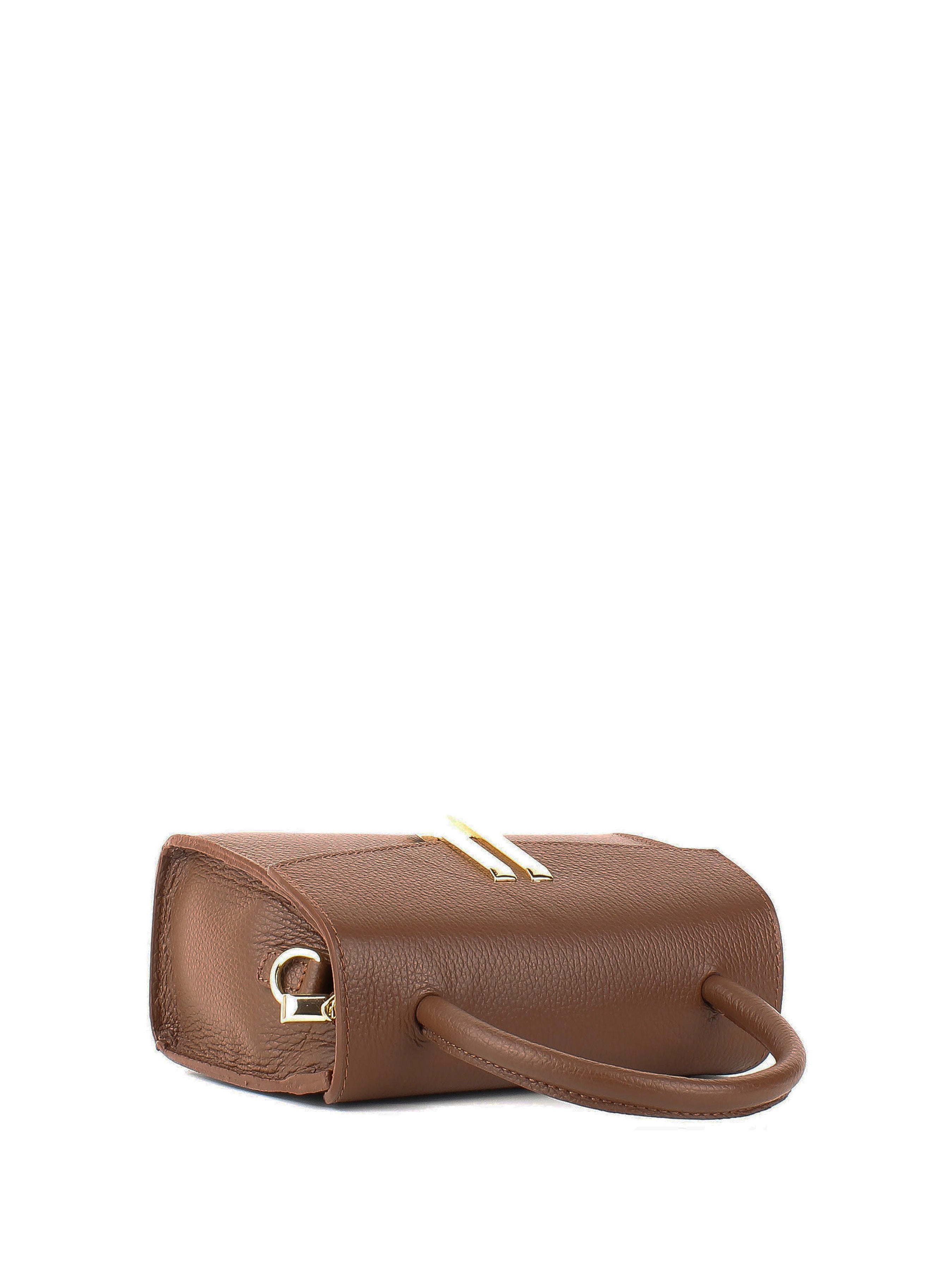 Bolso de mano de piel italiana Marrón 9025-06-32