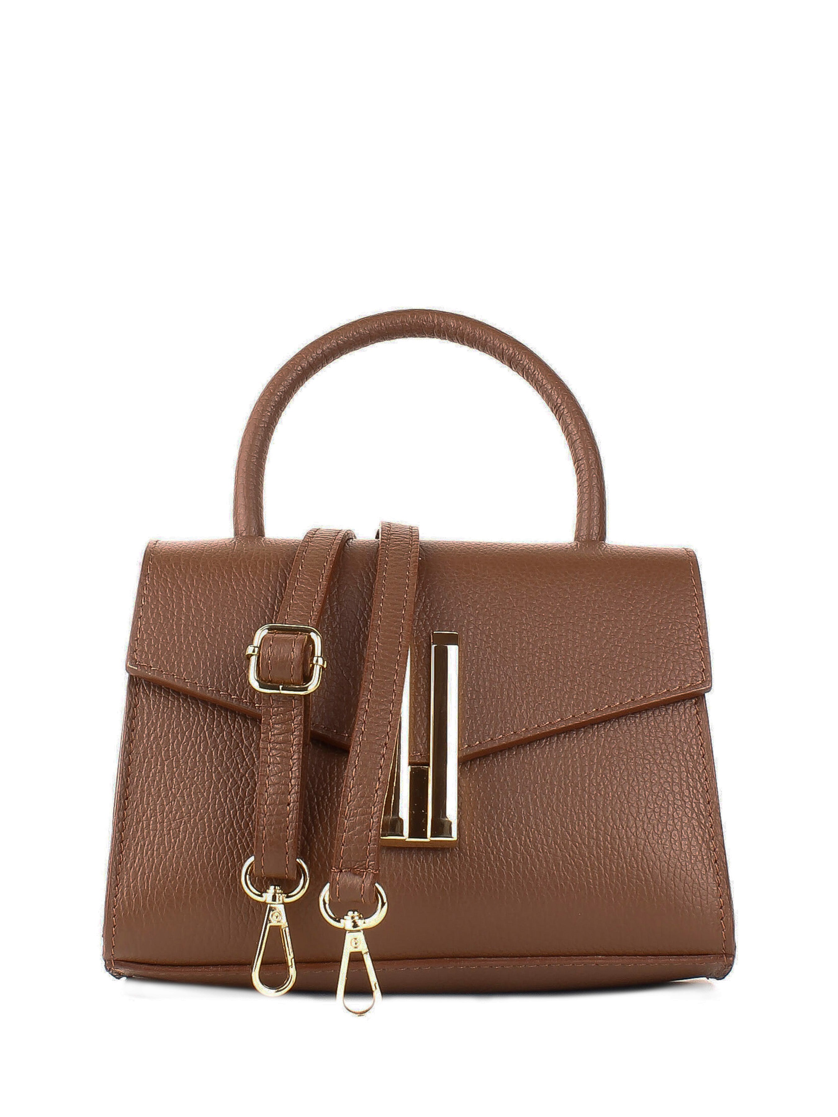 Bolso de mano de piel italiana Marrón 9025-06-32