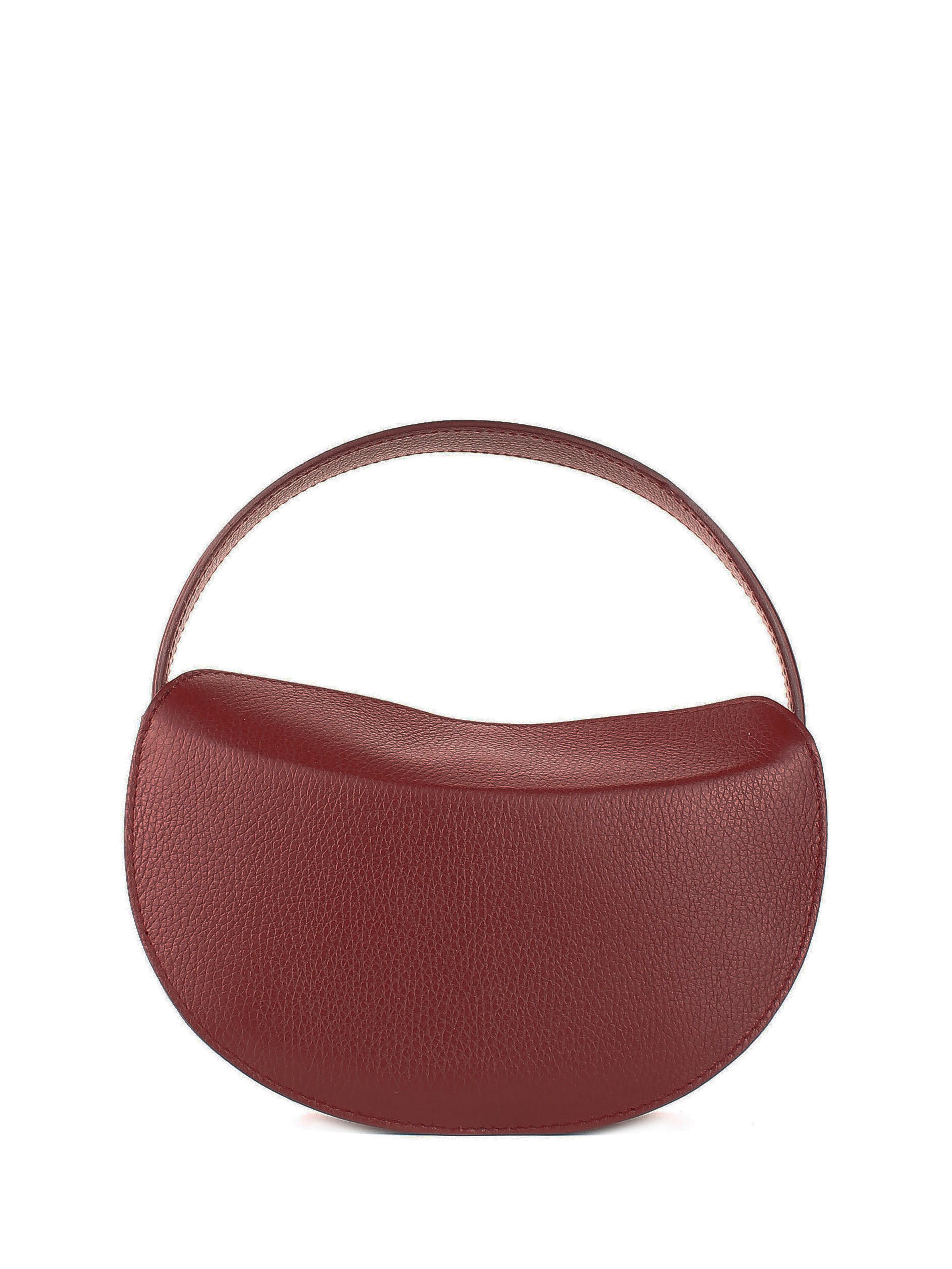 Bolso de hombro de piel italiana Burgoña 7640-12-32