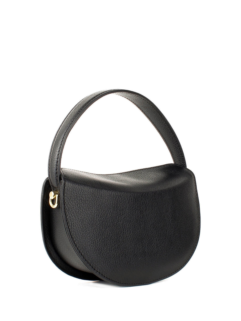 Bolso de hombro de piel italiana Negro 7640-05-32