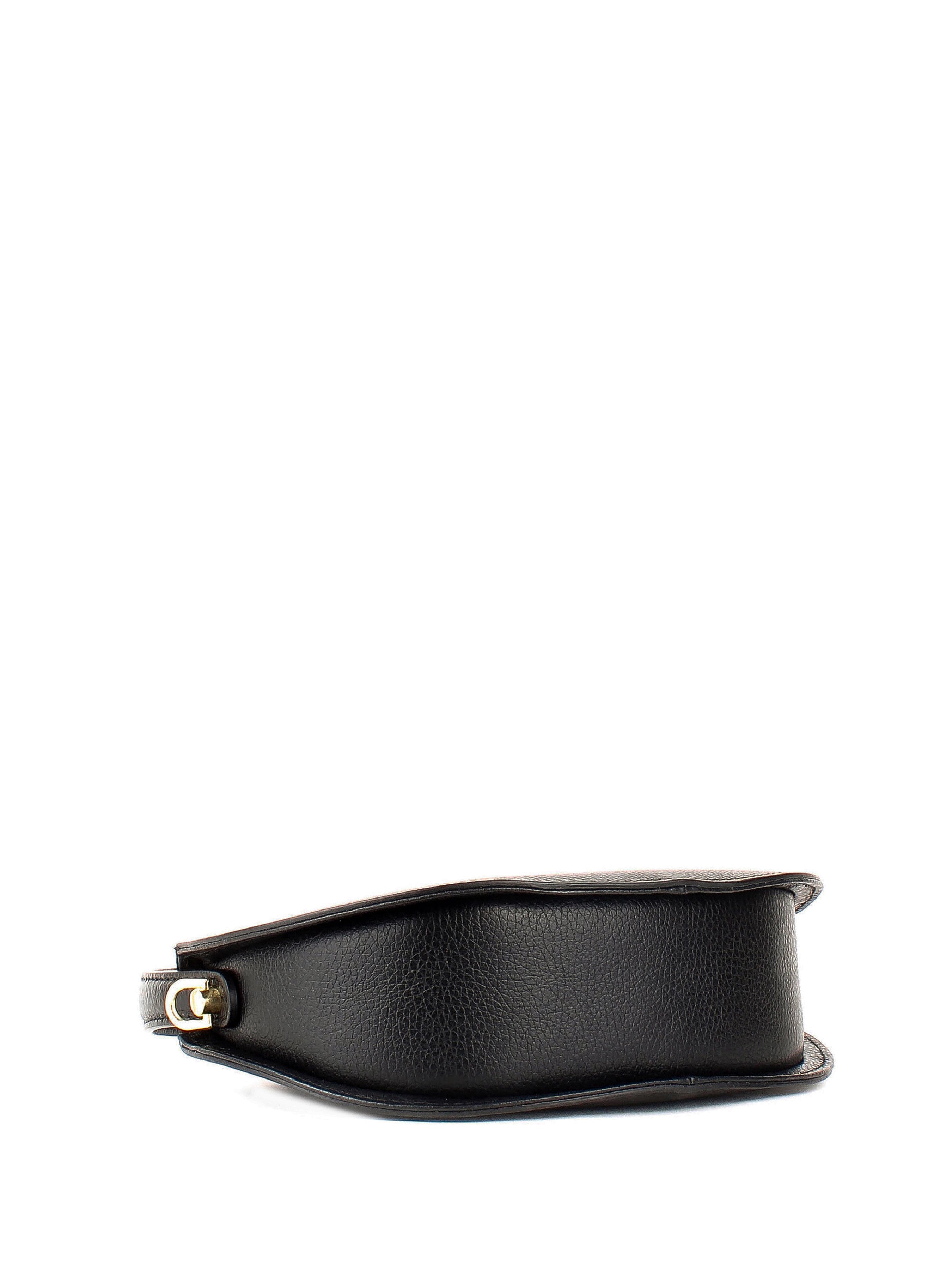 Bolso de hombro de piel italiana Negro 7640-05-32