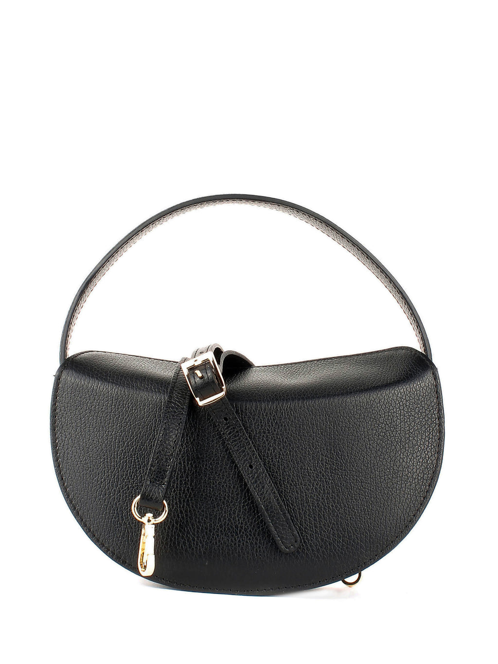 Bolso de hombro de piel italiana Negro 7640-05-32