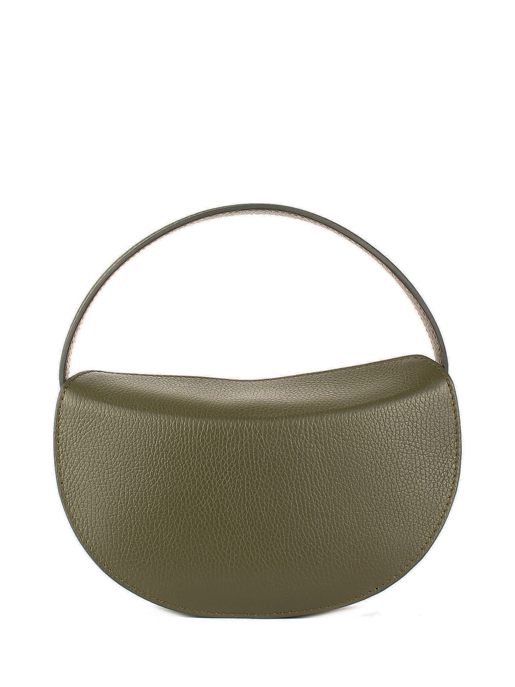 Bolso de hombro de piel italiana Verde 7640-24-32